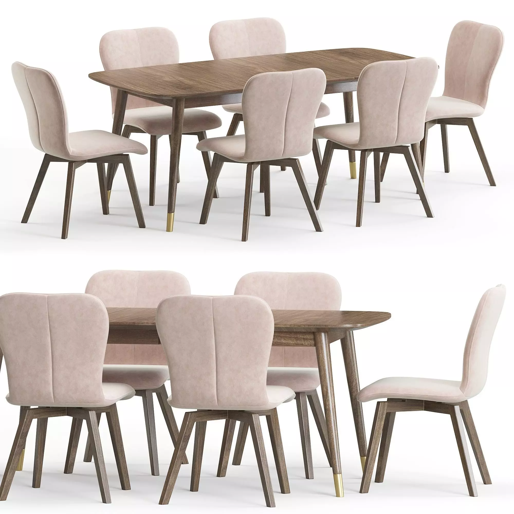 Aspen chair and Clover table 3D model_0