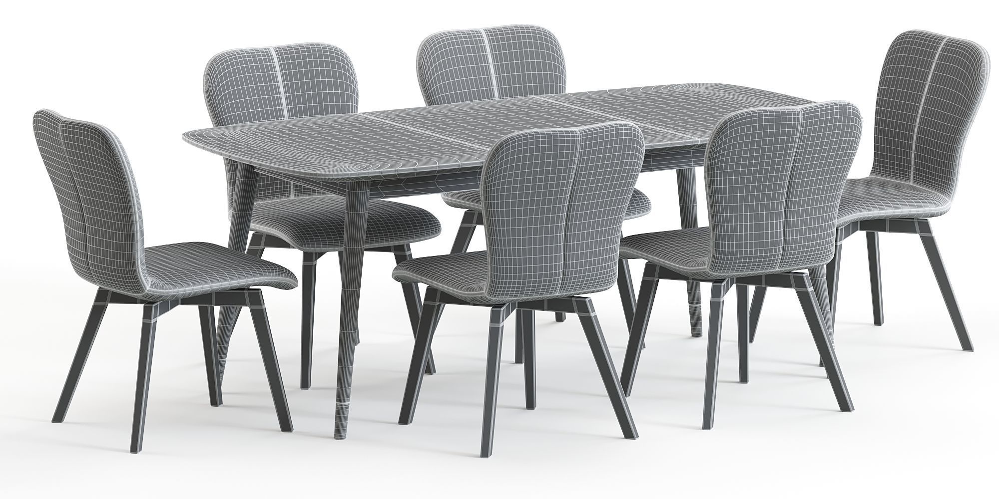 Aspen chair and Clover table 3D model_3