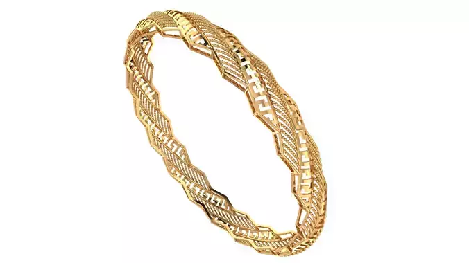 115 Zigzag Gold Bangle 12gm
