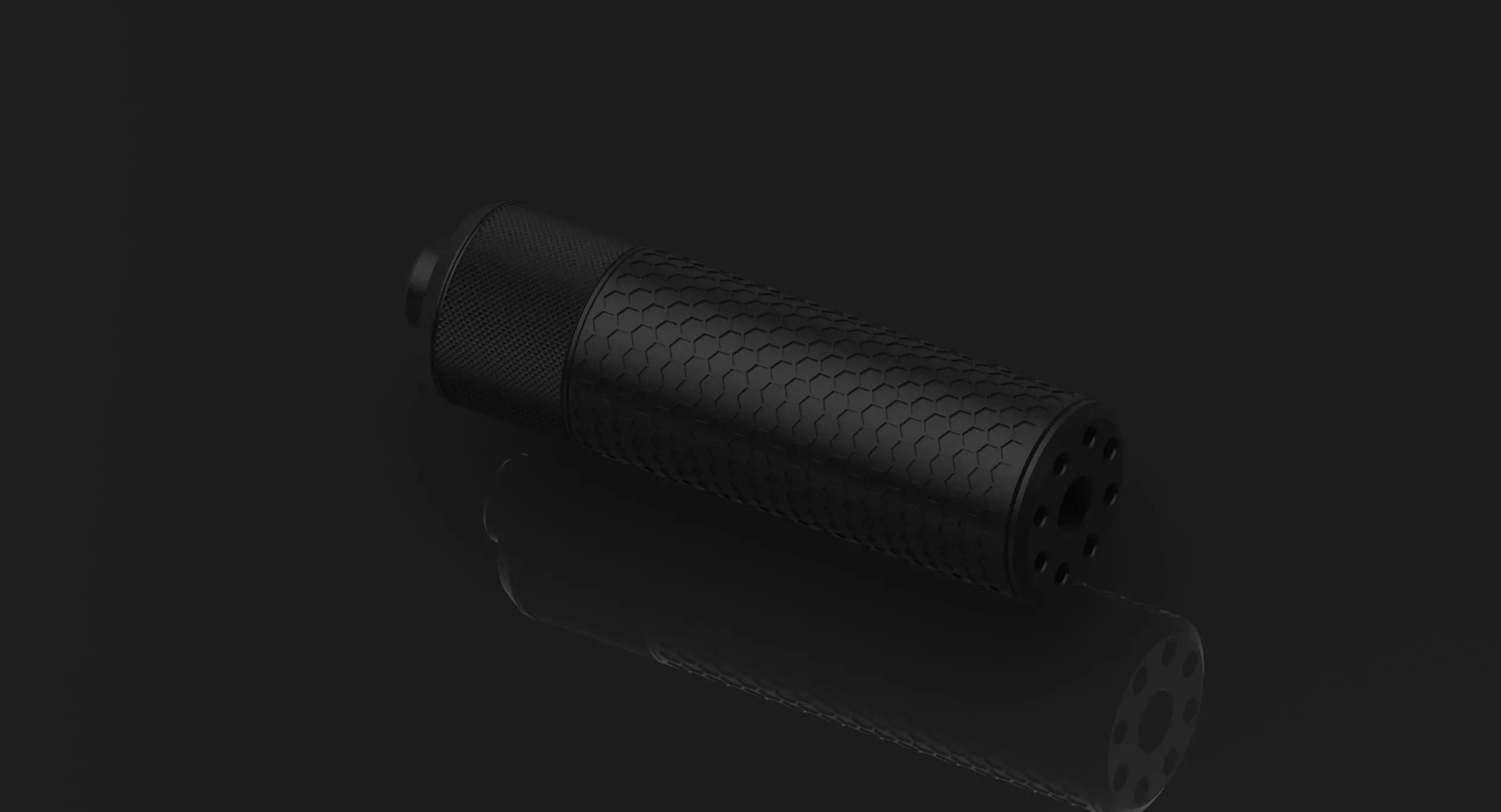 Rifle Silencer for Games or Cosplay Detailed Step file 3D model