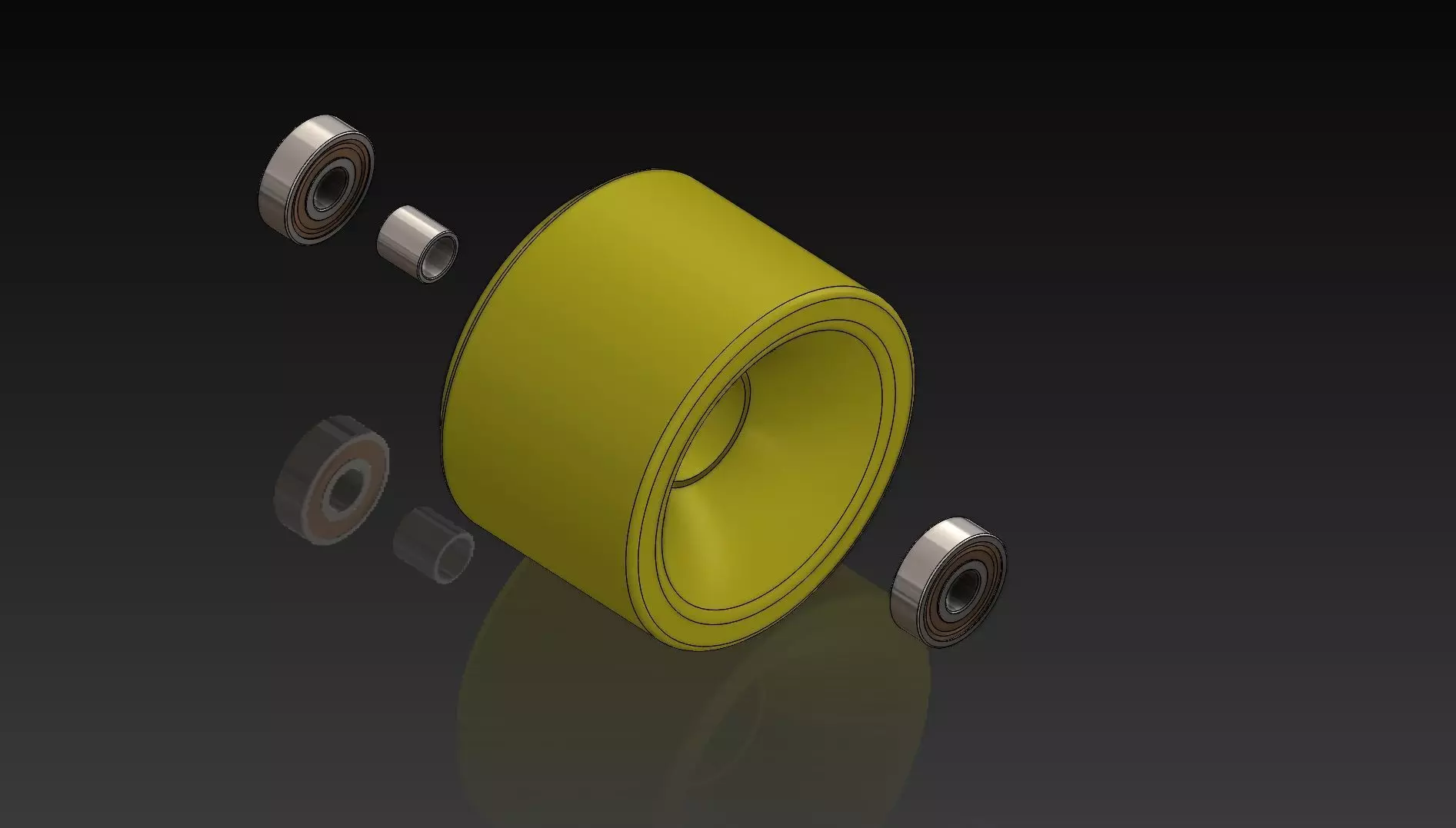 Longboard 70x50mm Wheels Project Lathe Manufacturing Blueprint  3D print model_0