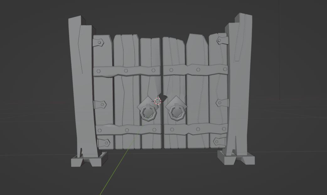 wooden door Low-poly 3D model_5
