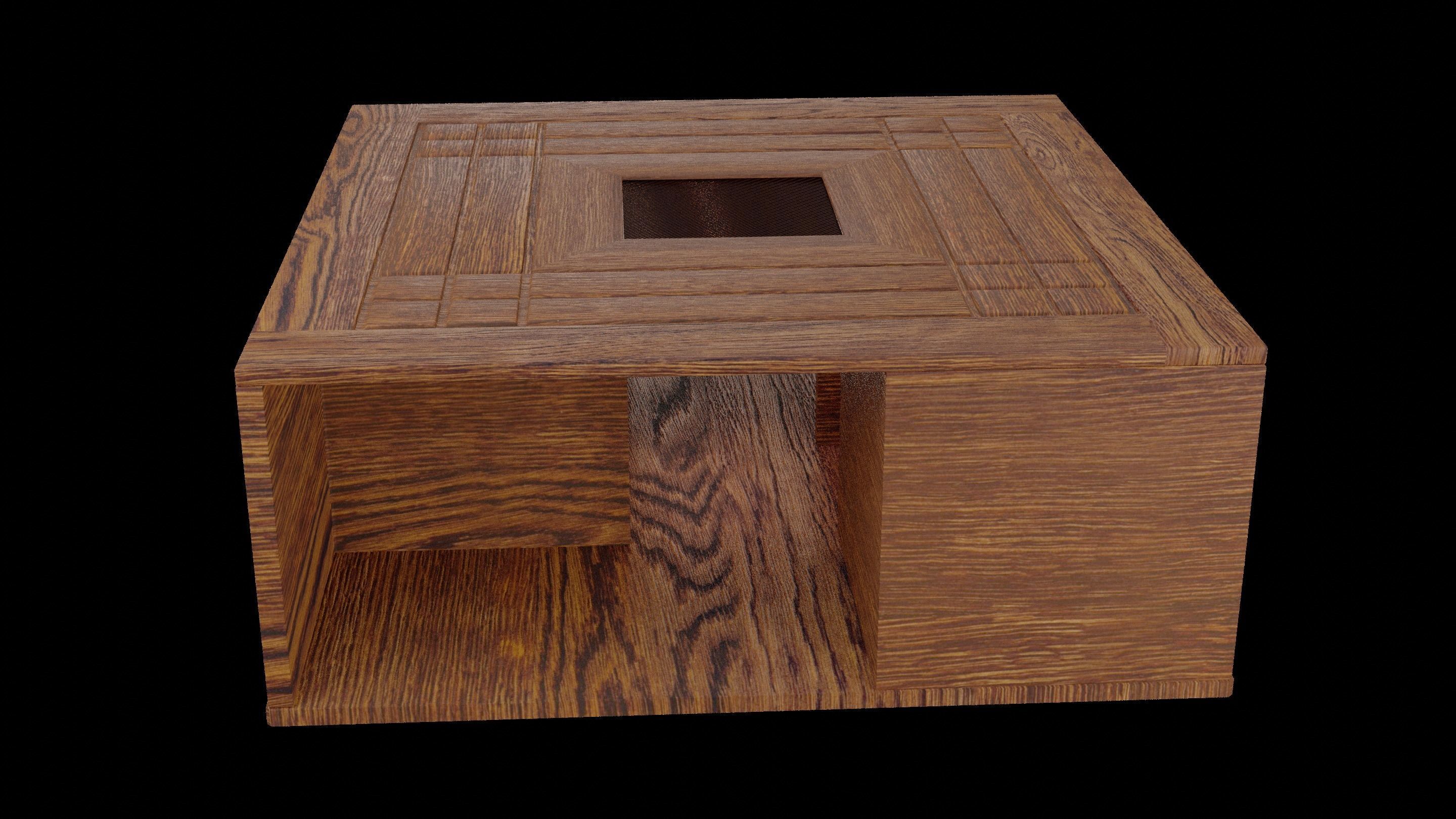 Coffee Table Low-poly 3D model_4