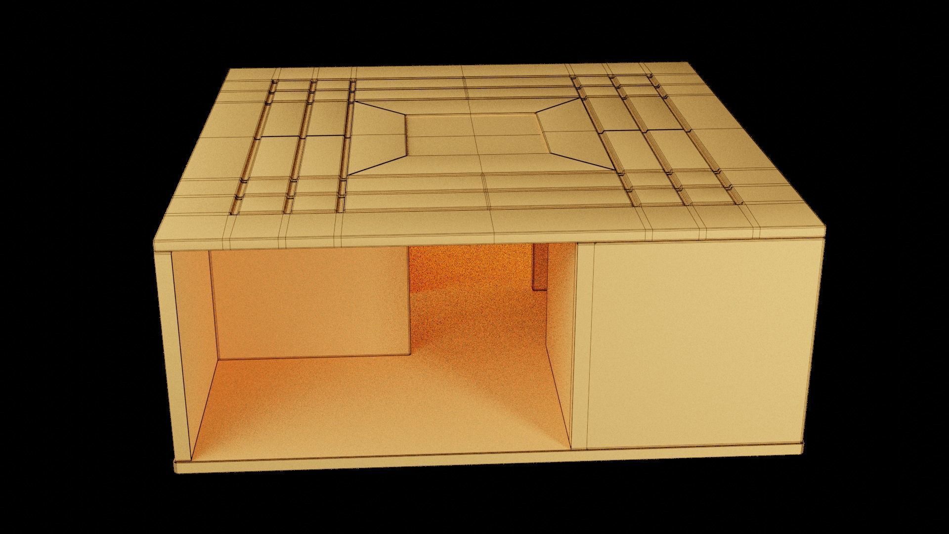 Coffee Table Low-poly 3D model_5