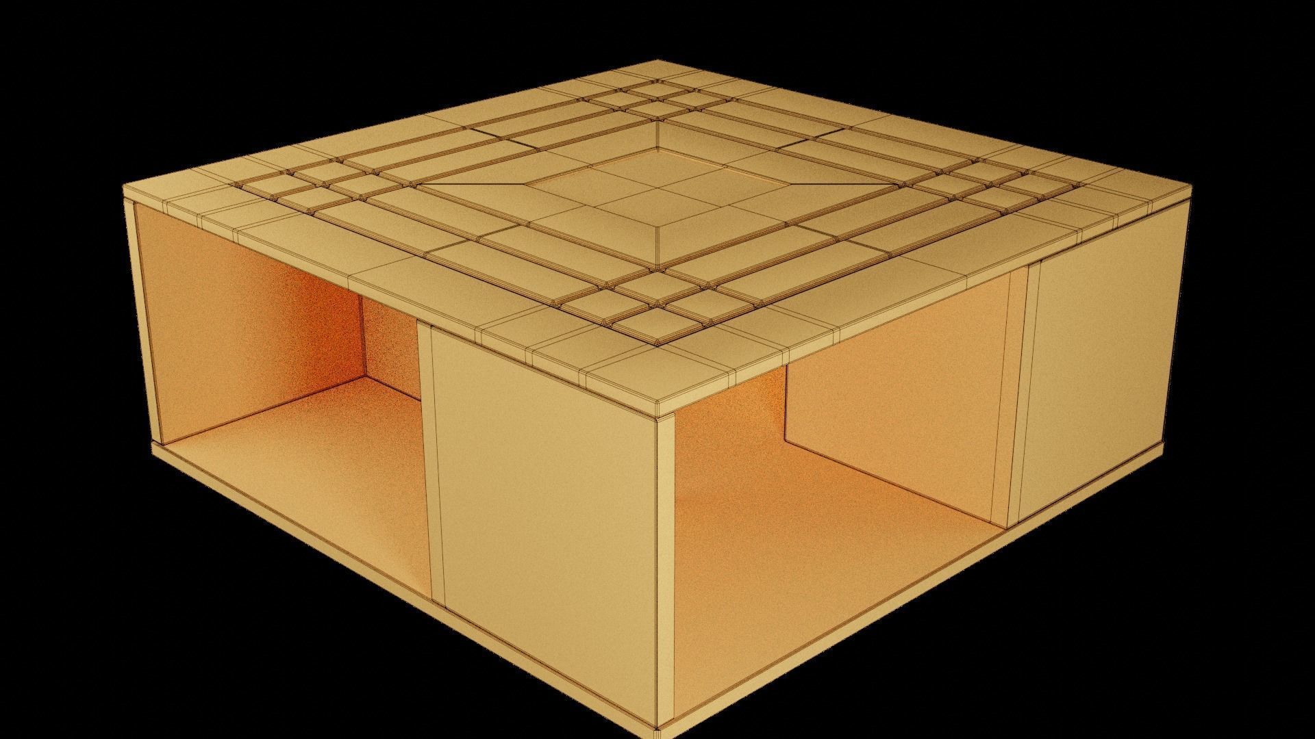Coffee Table Low-poly 3D model_2
