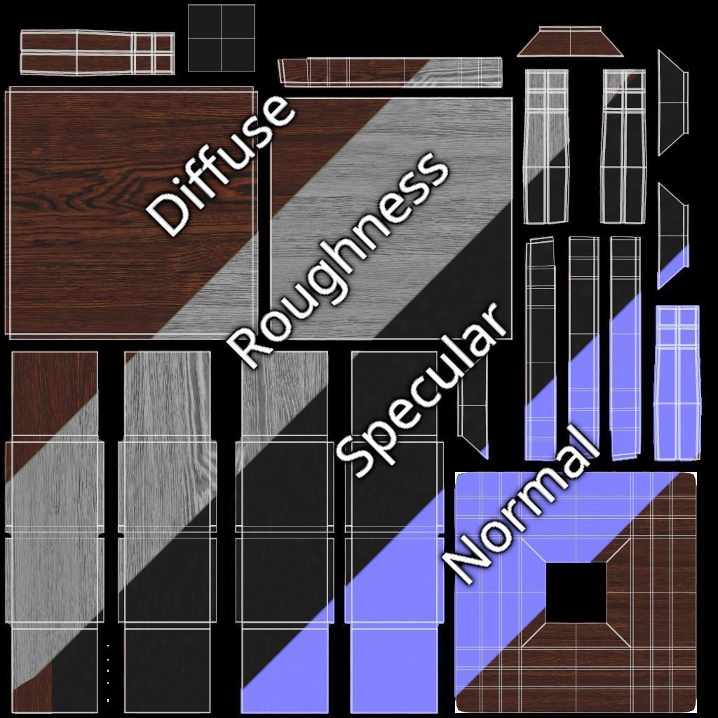 Coffee Table Low-poly 3D model_19