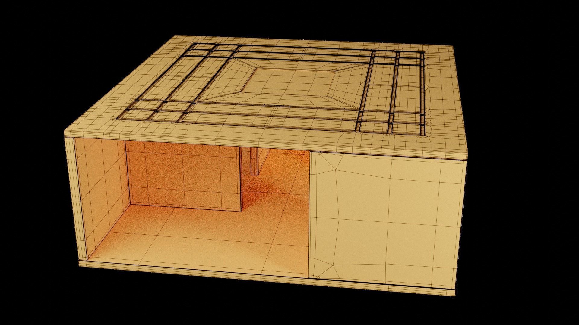 Coffee Table Low-poly 3D model_9