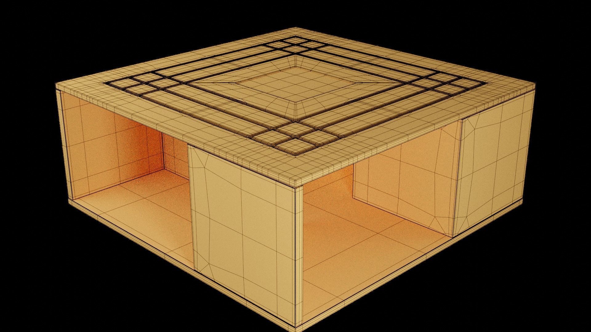 Coffee Table Low-poly 3D model_3