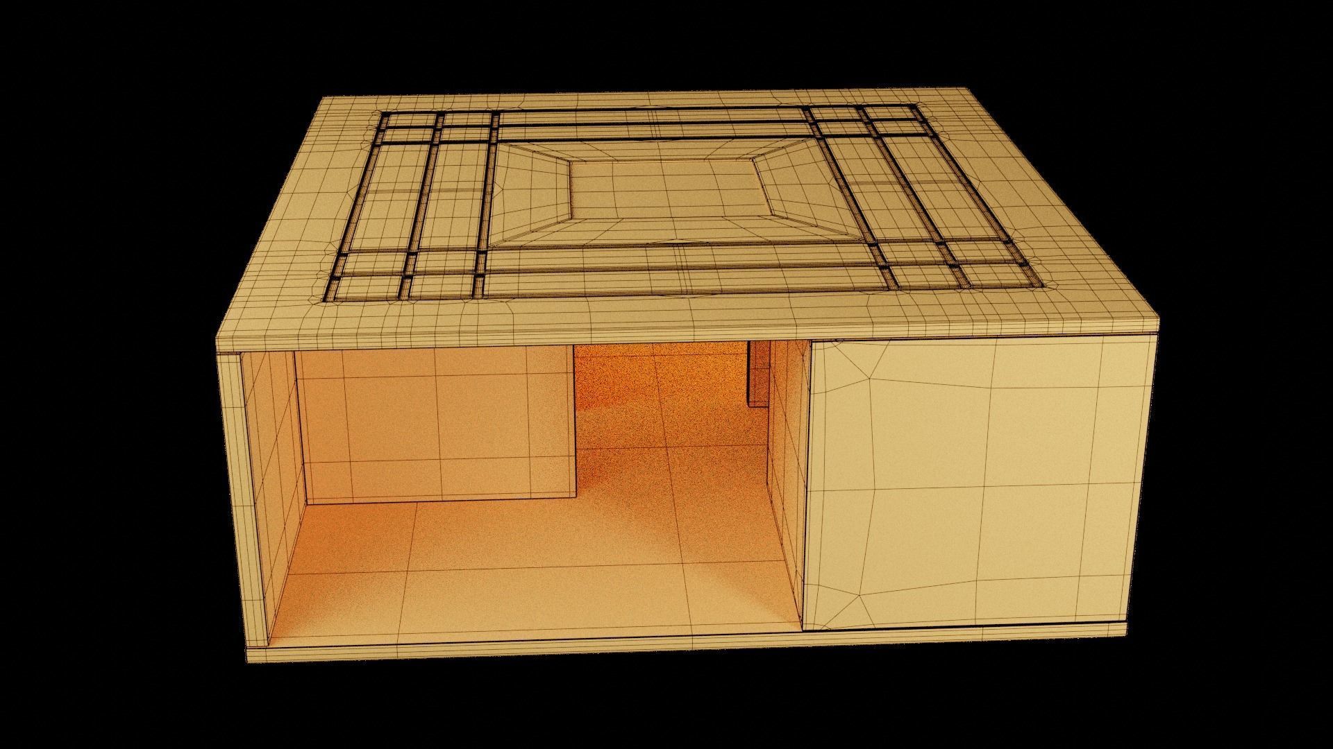Coffee Table Low-poly 3D model_6