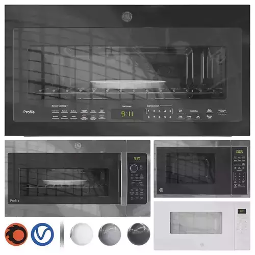 GE Microwave Set 01 3D model
