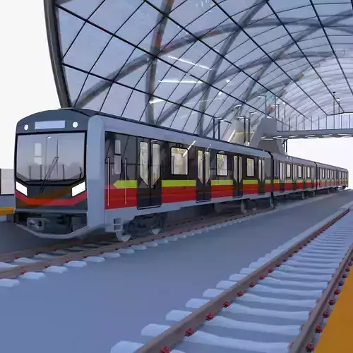 Warsaw metro station 3D model