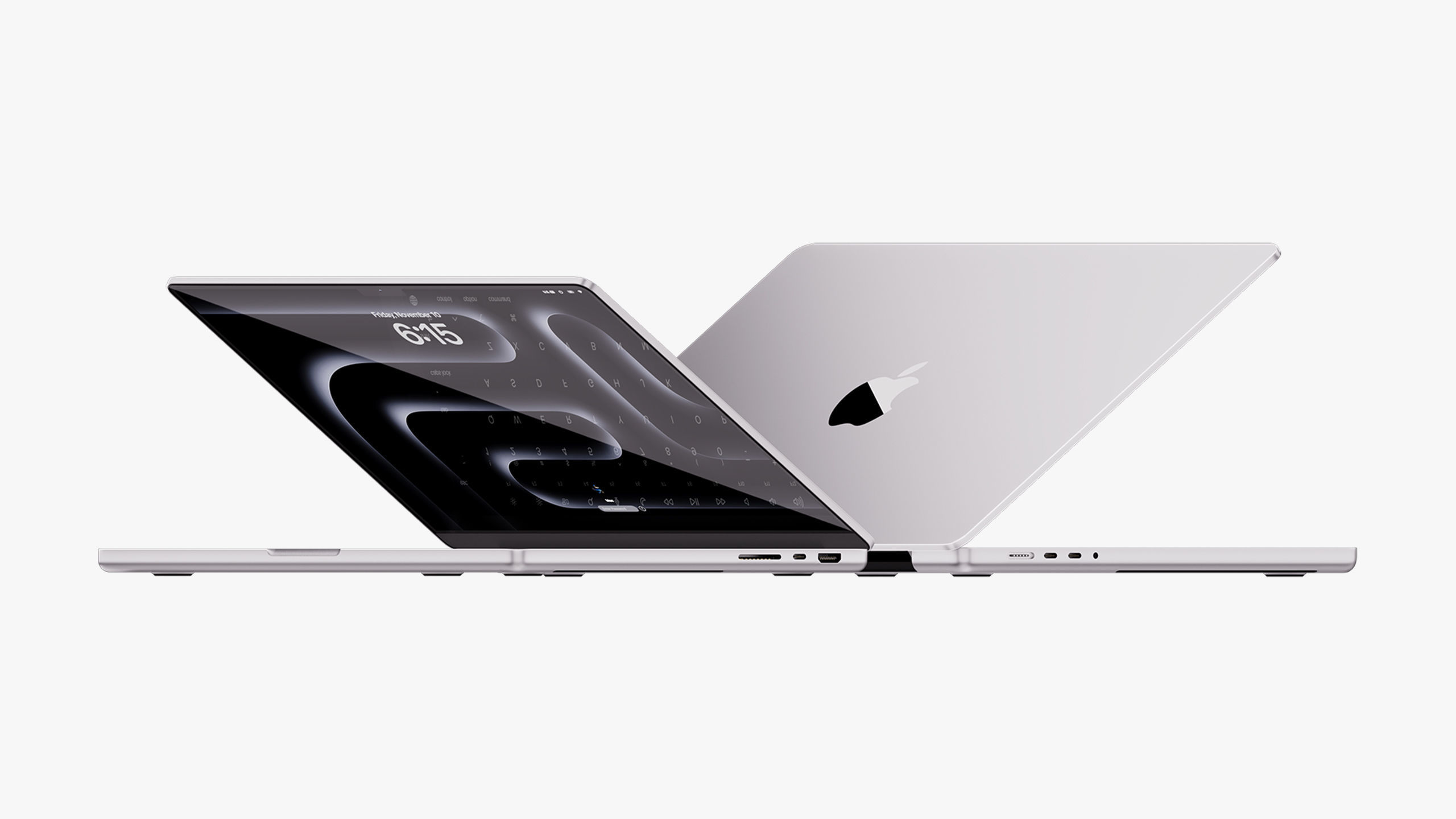 Apple MacBook Pro 14 - 16 inch Silver 2023 With Magic Mouse 3D model_1