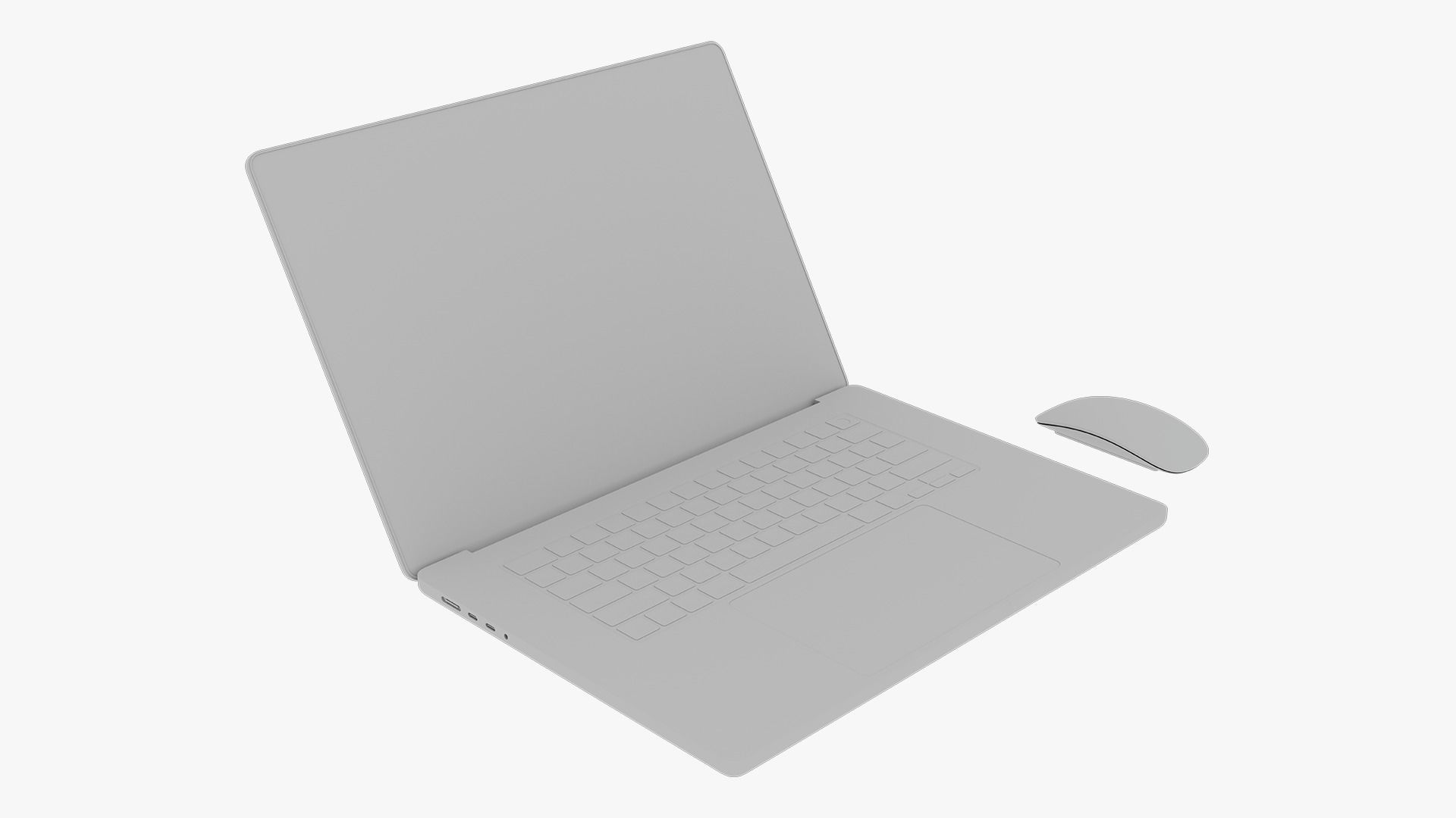 Apple MacBook Pro 14 - 16 inch Silver 2023 With Magic Mouse 3D model_42