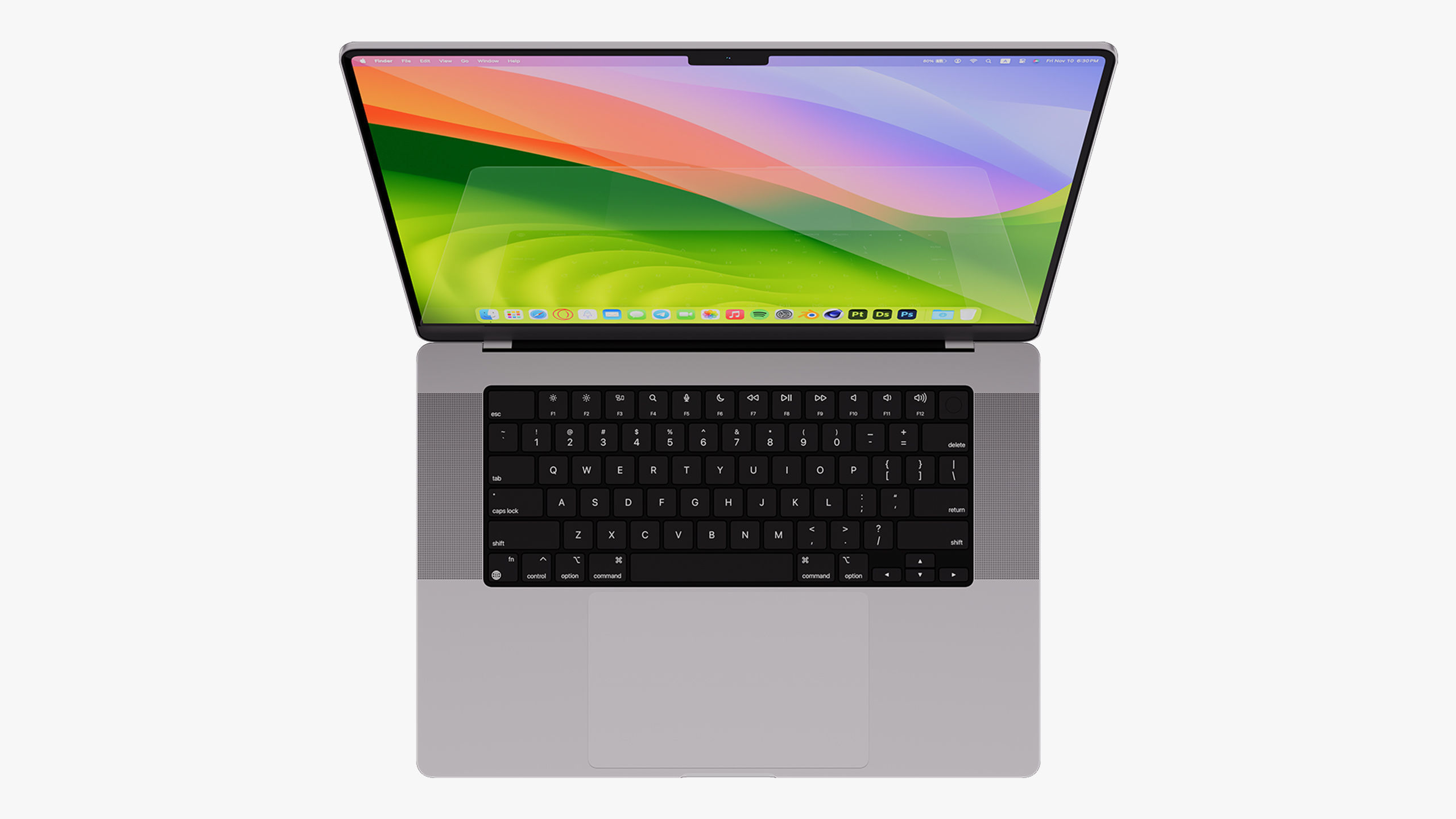 Apple MacBook Pro 14 - 16 inch Silver 2023 With Magic Mouse 3D model_24