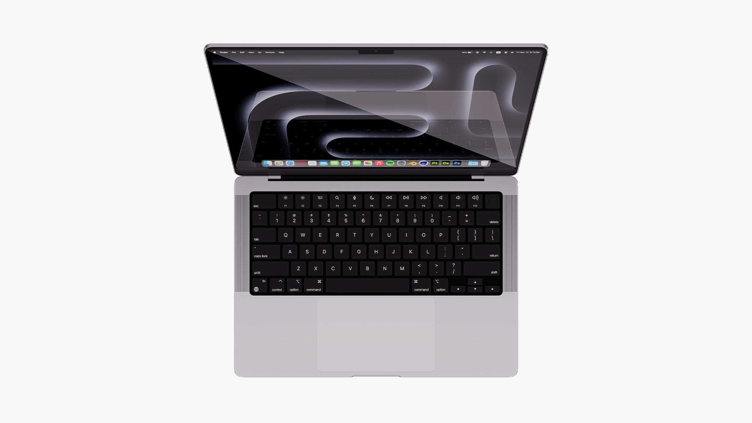 Apple MacBook Pro 14 - 16 inch Silver 2023 With Magic Mouse 3D model_23