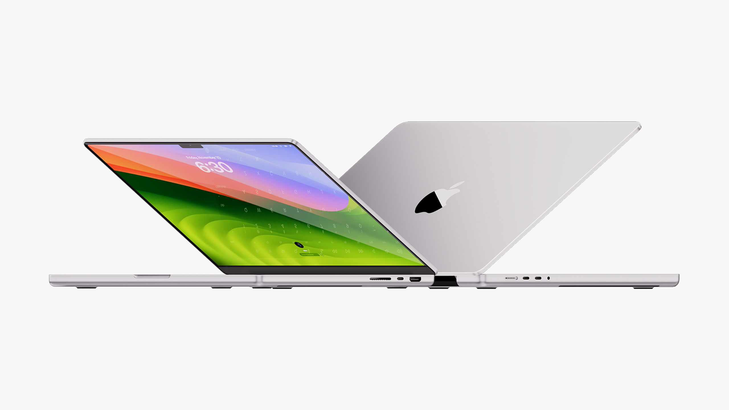 Apple MacBook Pro 14 - 16 inch Silver 2023 With Magic Mouse 3D model_2