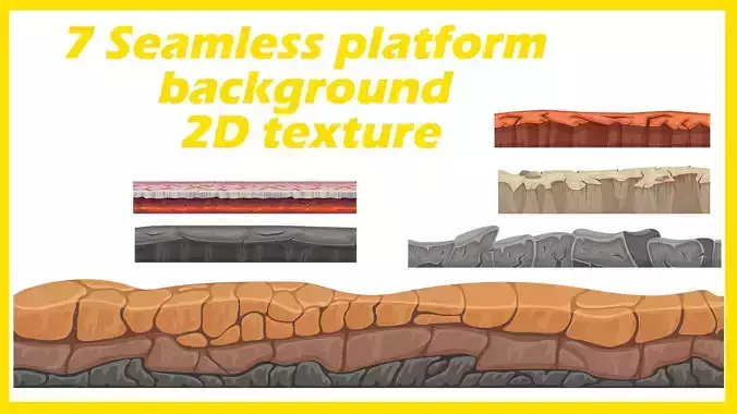 collection of 7 Platform 2D Rock Ground Textures Texture