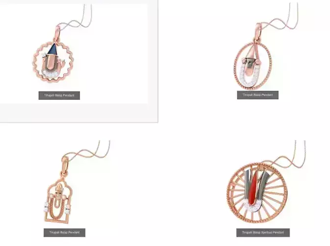 4 Tirupati Balaji Spiritual Pendant  3D Model Collection