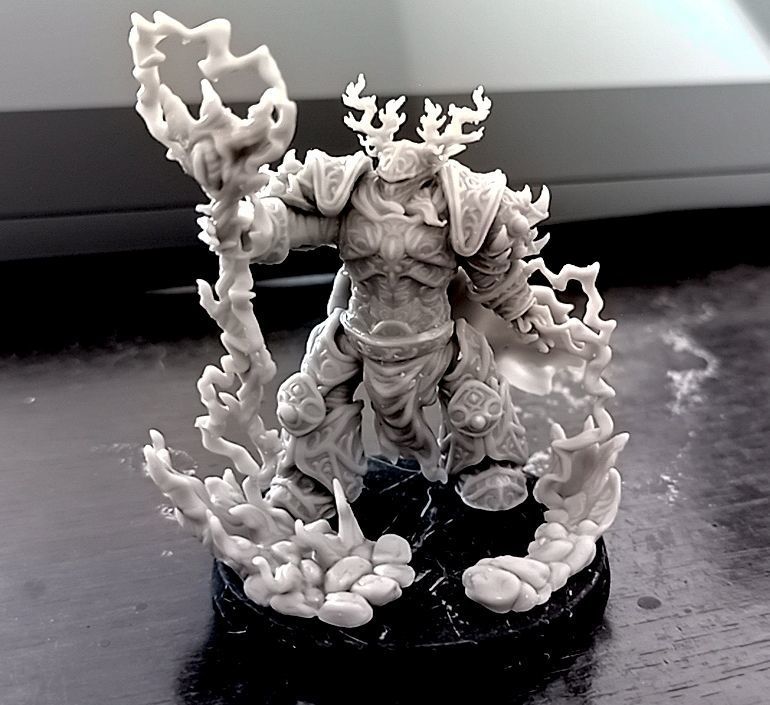 Kor - Heavy armoured sorcerer supported 3D print model_2