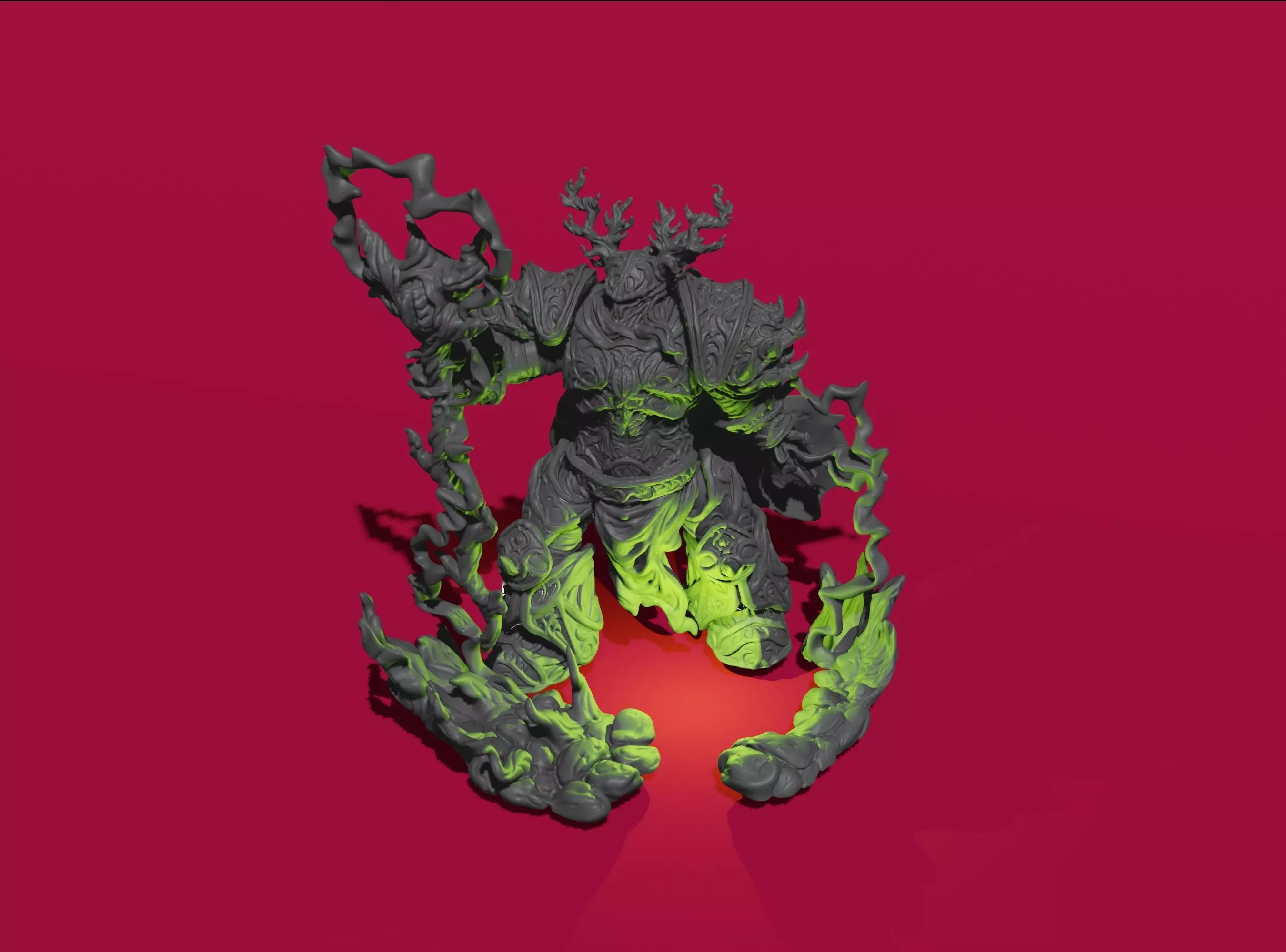 Kor - Heavy armoured sorcerer supported 3D print model_0