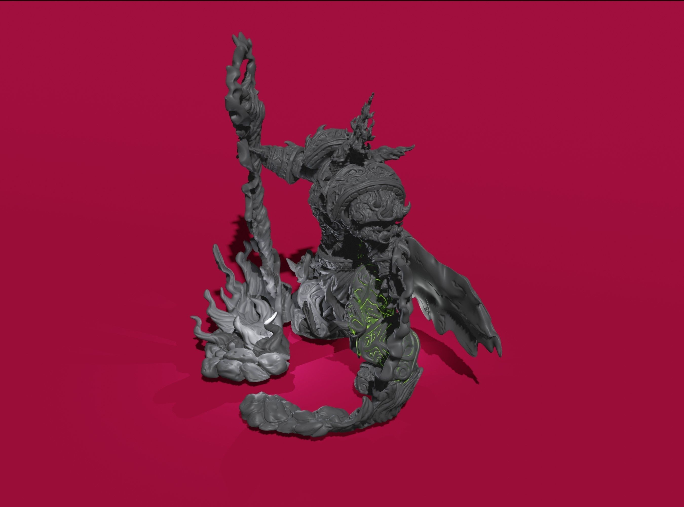 Kor - Heavy armoured sorcerer supported 3D print model_3