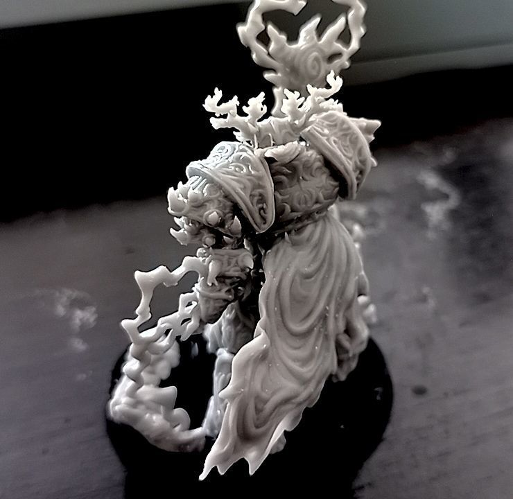 Kor - Heavy armoured sorcerer supported 3D print model_9