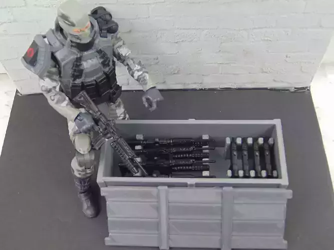 112 GI JOE Classified 3D Print Weapons Crate Dio Prop Accessory 3D print model