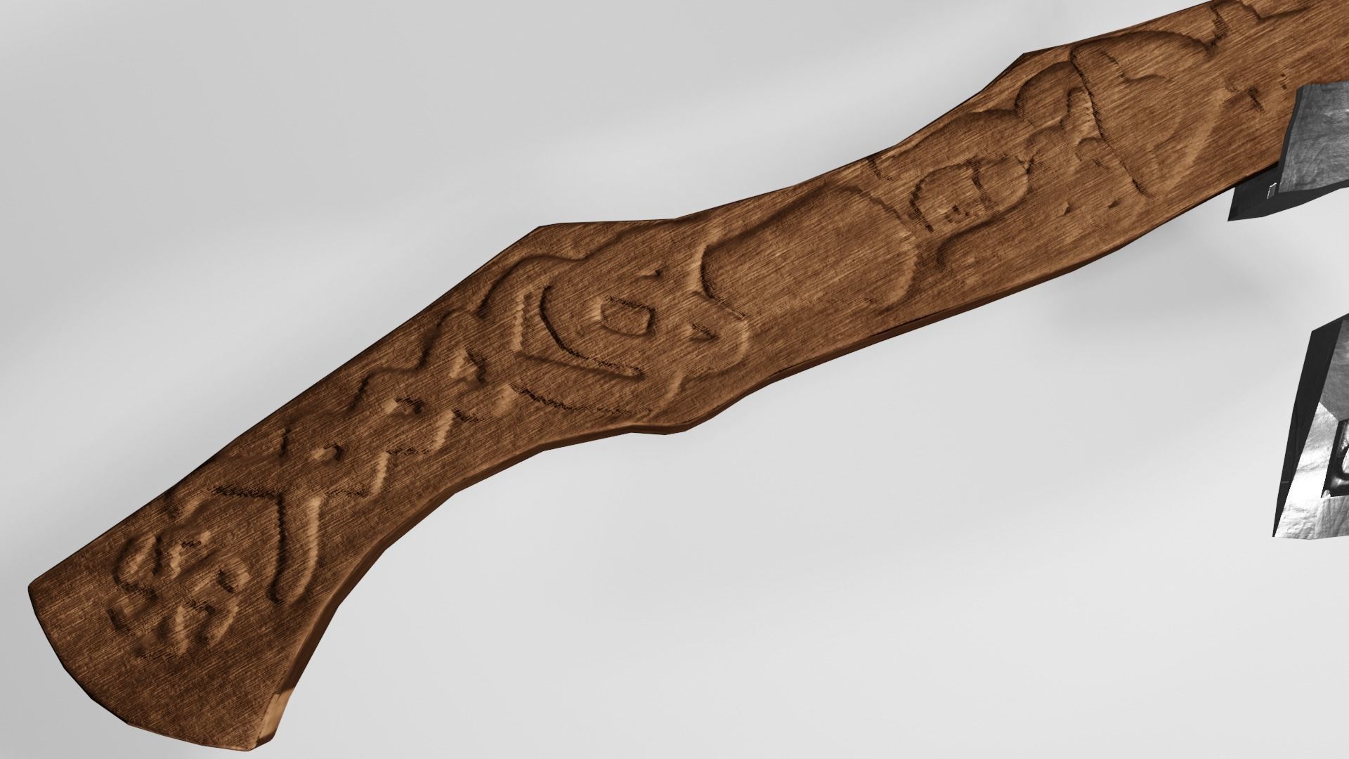 Slavic pagan axe with pagan patterns Low-poly 3D model_8