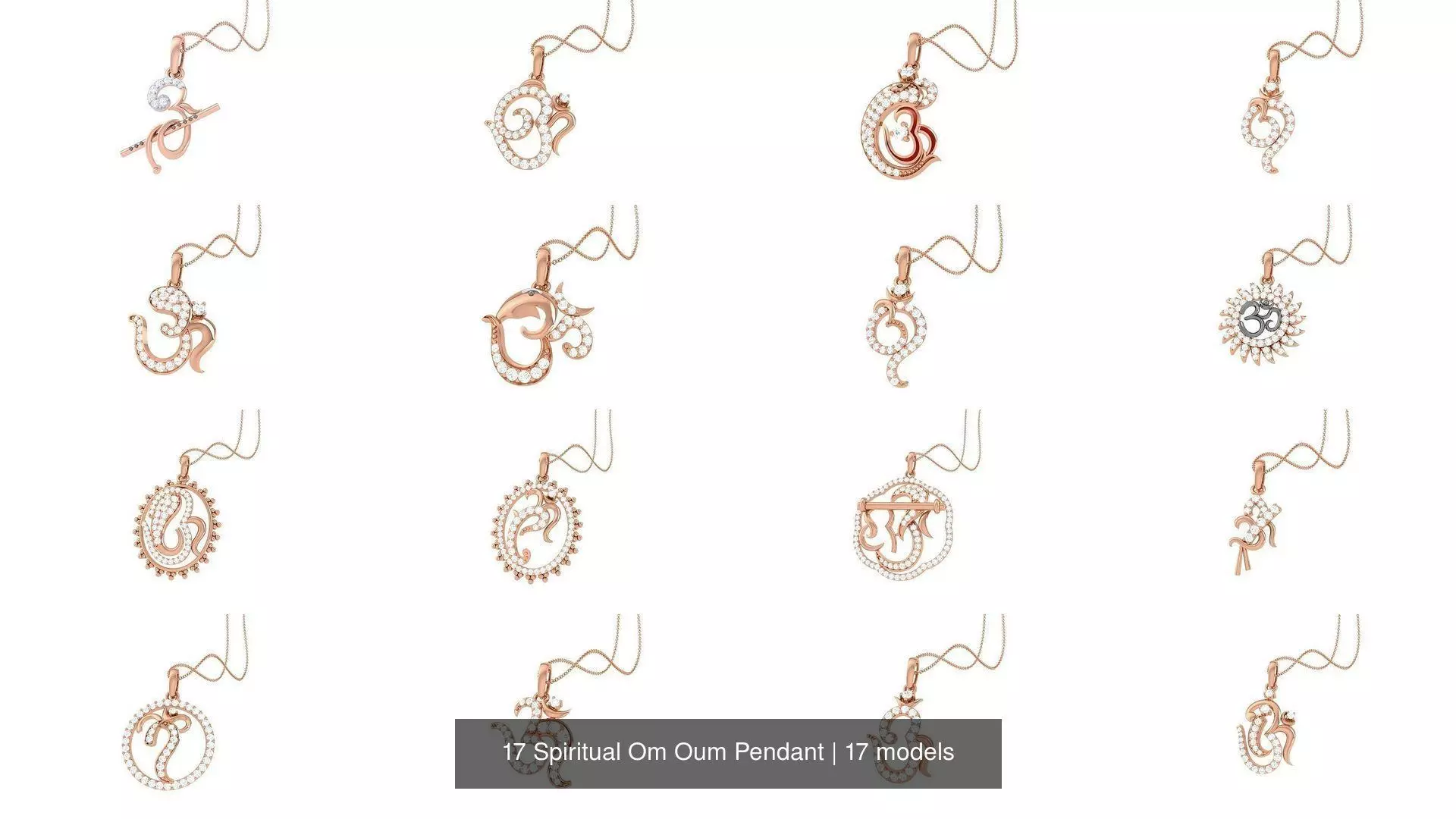 17 Spiritual Om Oum Pendant 3D Model Collection_0