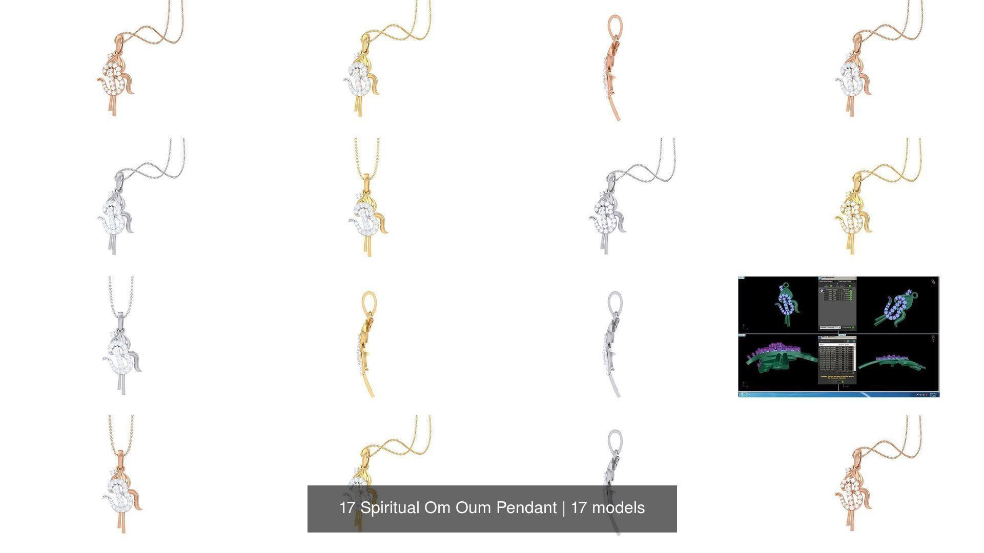 17 Spiritual Om Oum Pendant 3D Model Collection_2