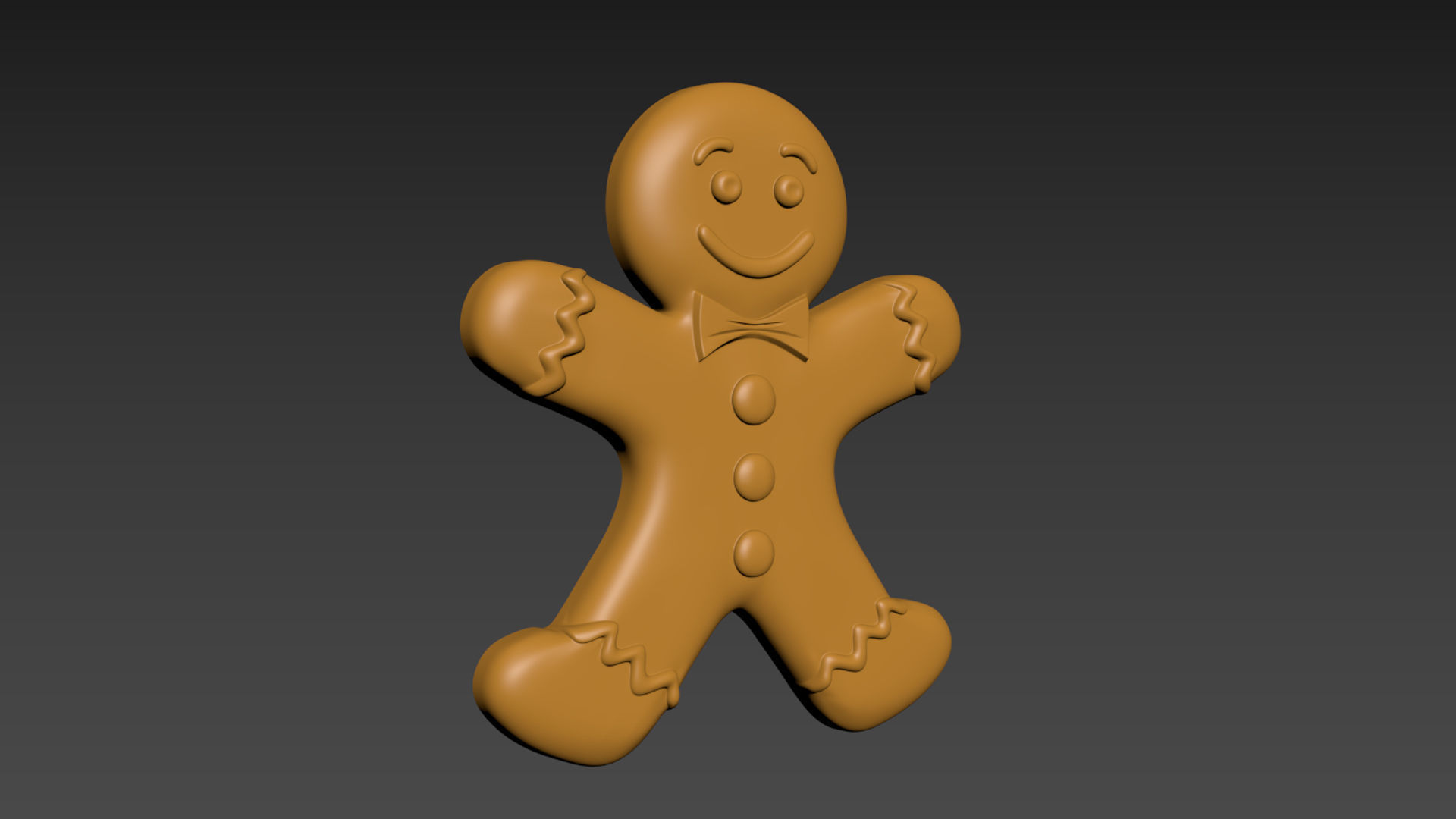 Gingerbread Man 3D print model_2