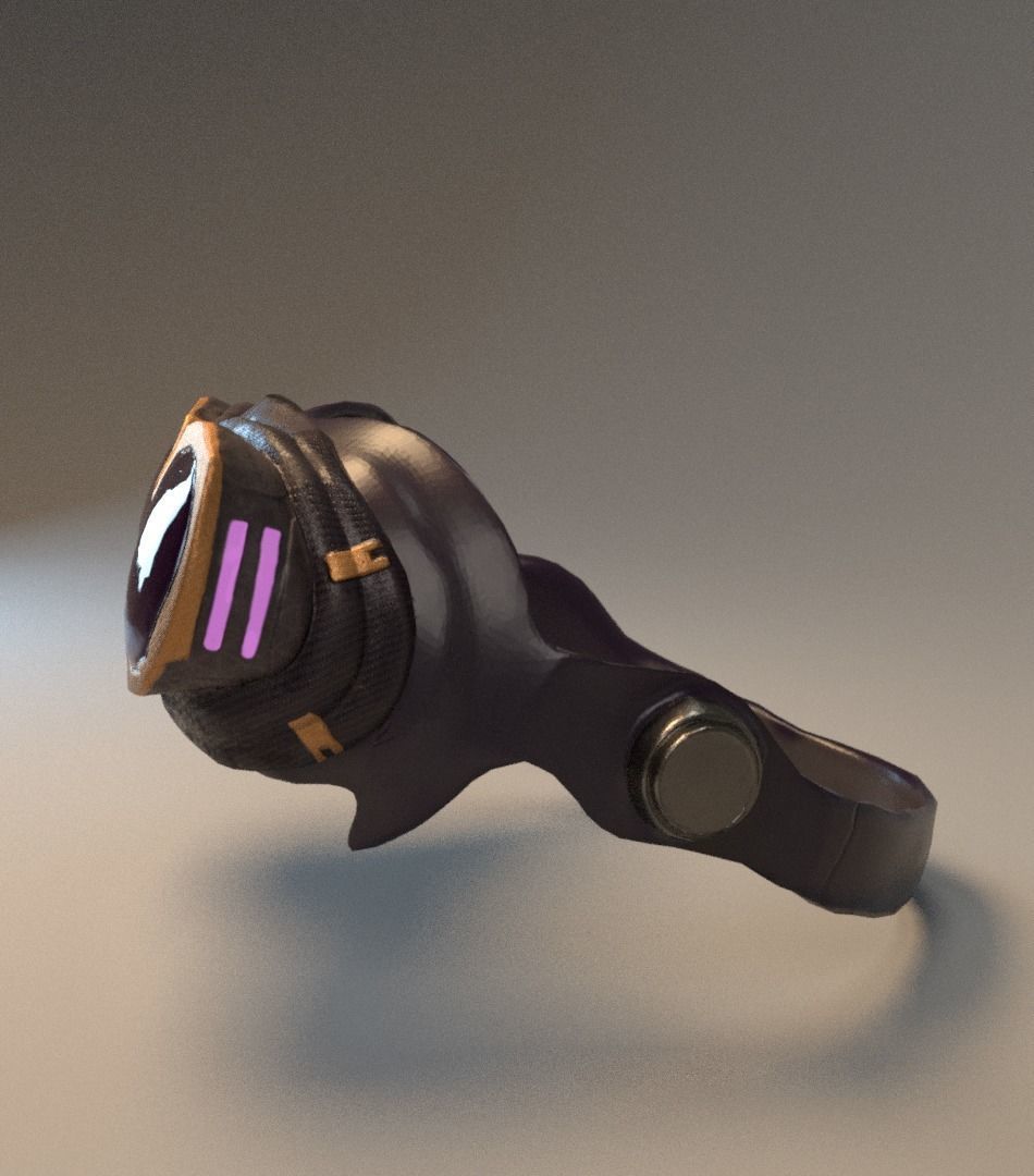Futuristic Cyberpunk Goggles 3D model_1