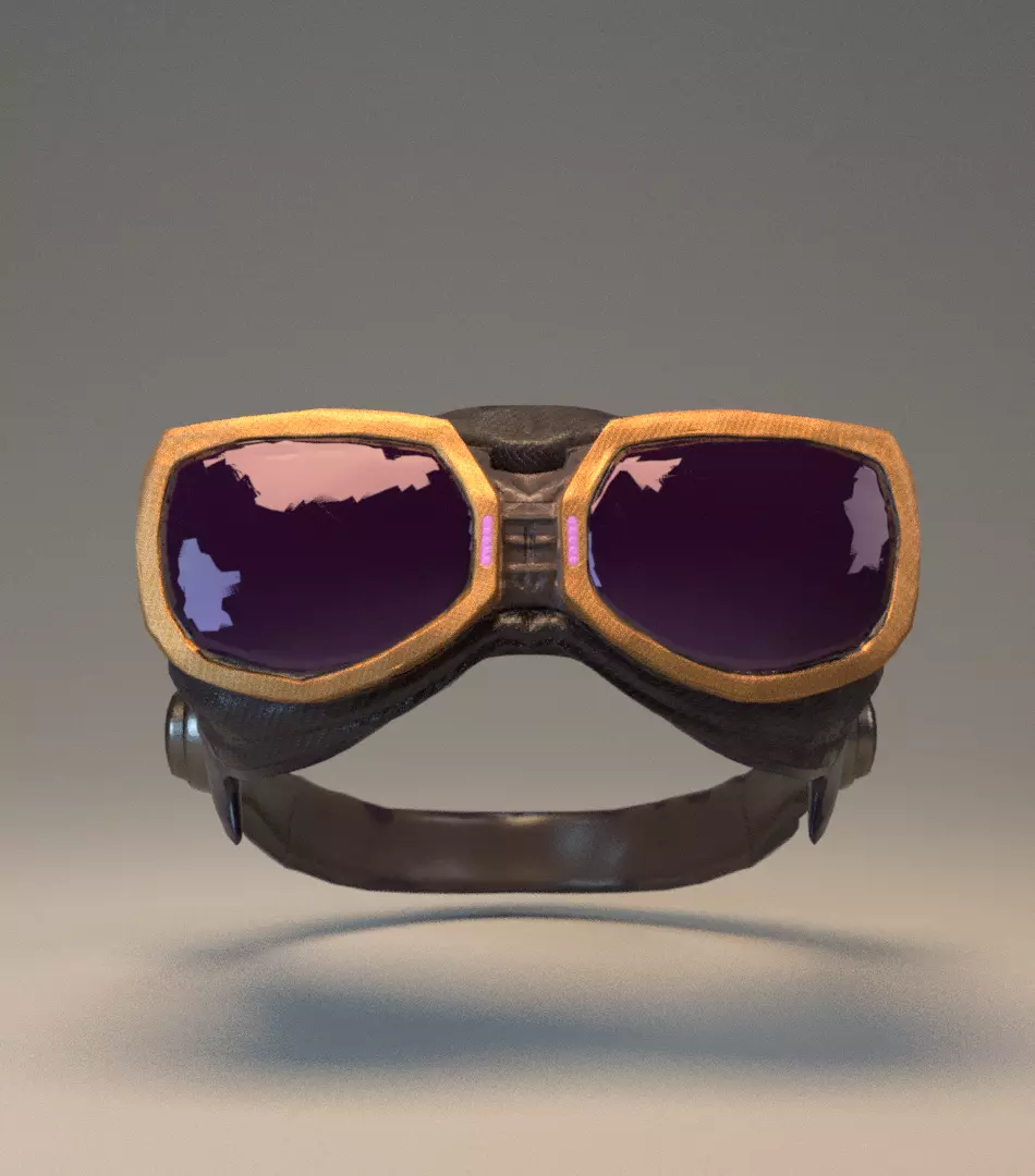 Futuristic Cyberpunk Goggles 3D model_0