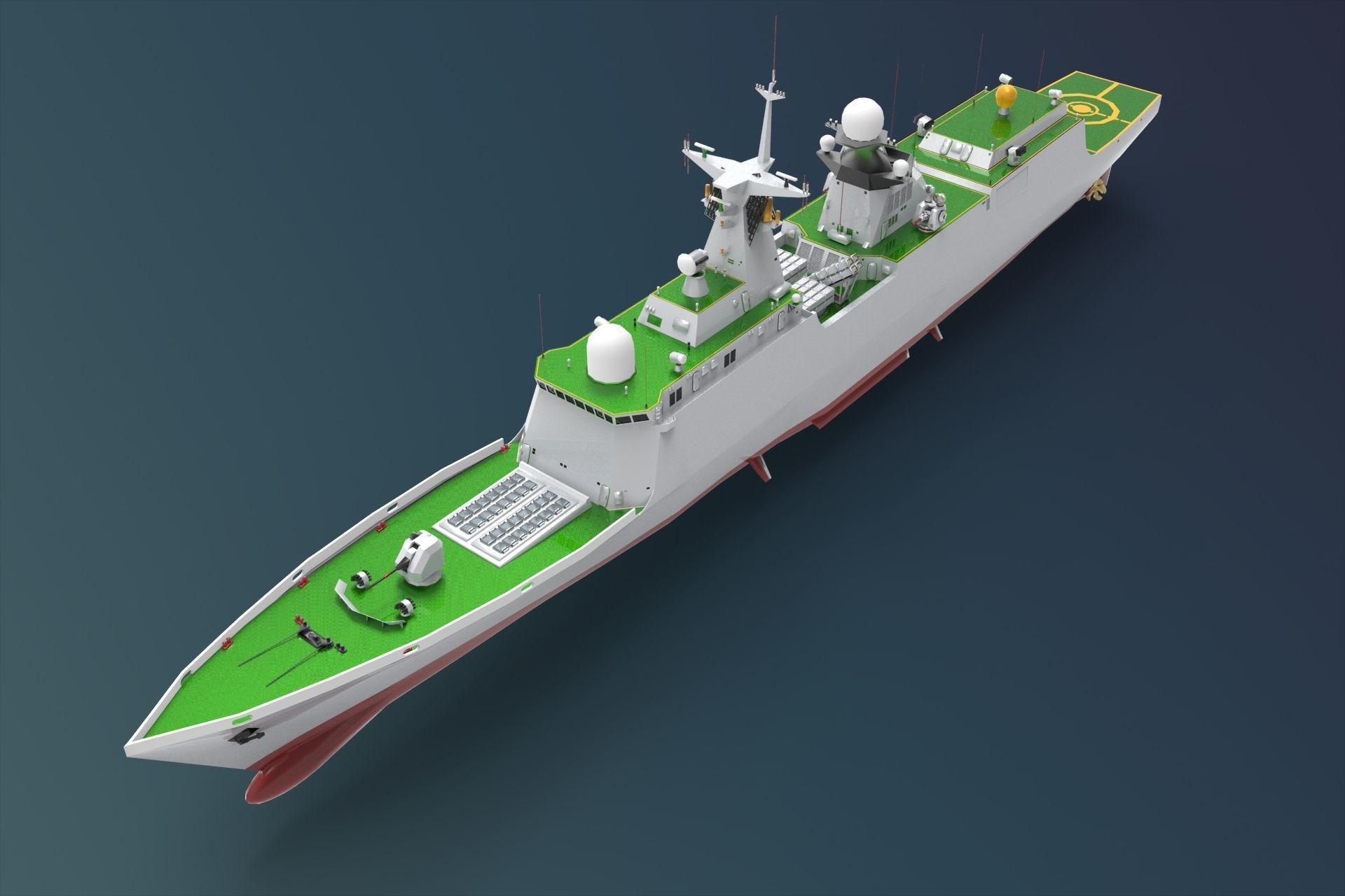 Guided missile frigate 3D model_2