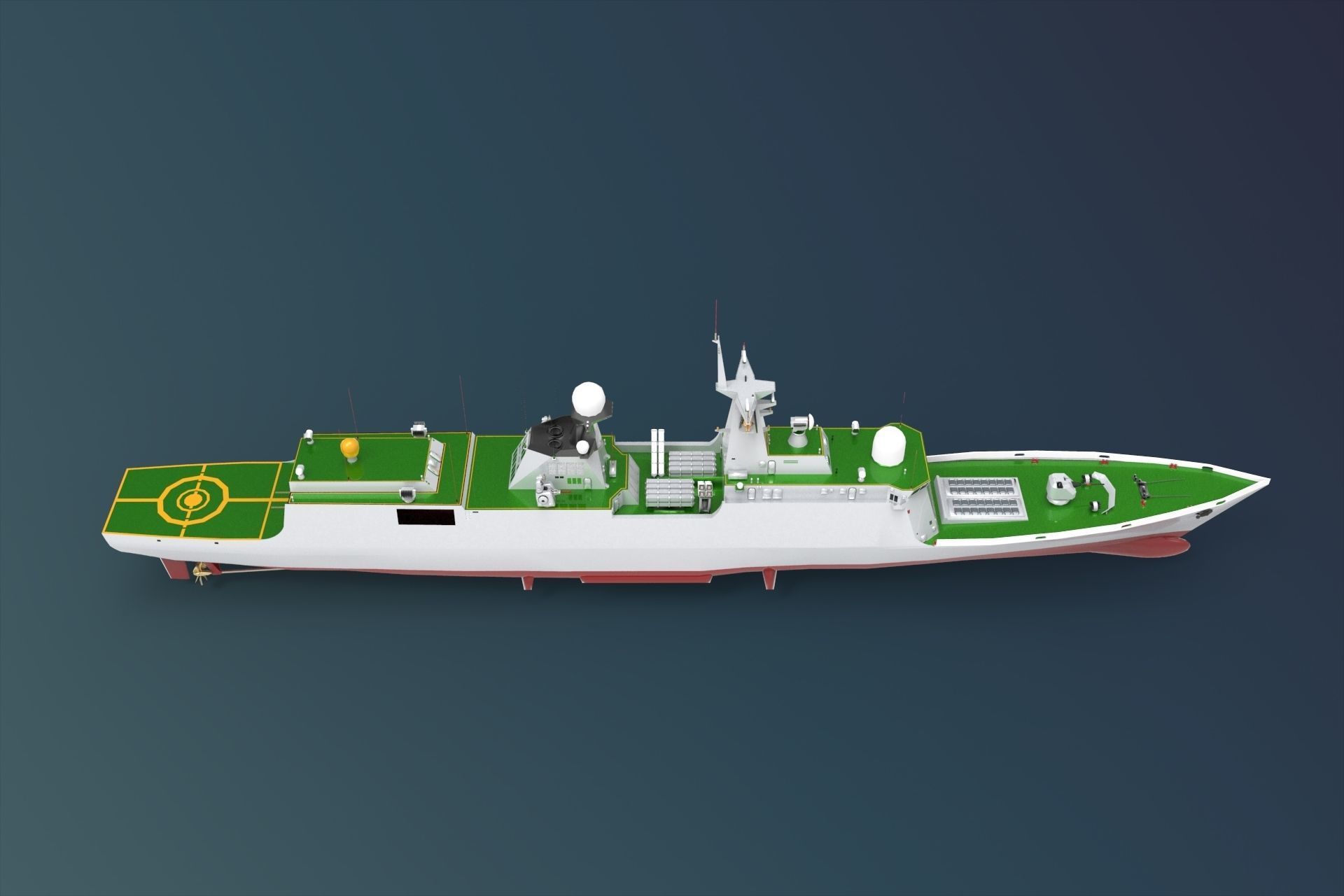 Guided missile frigate 3D model_4