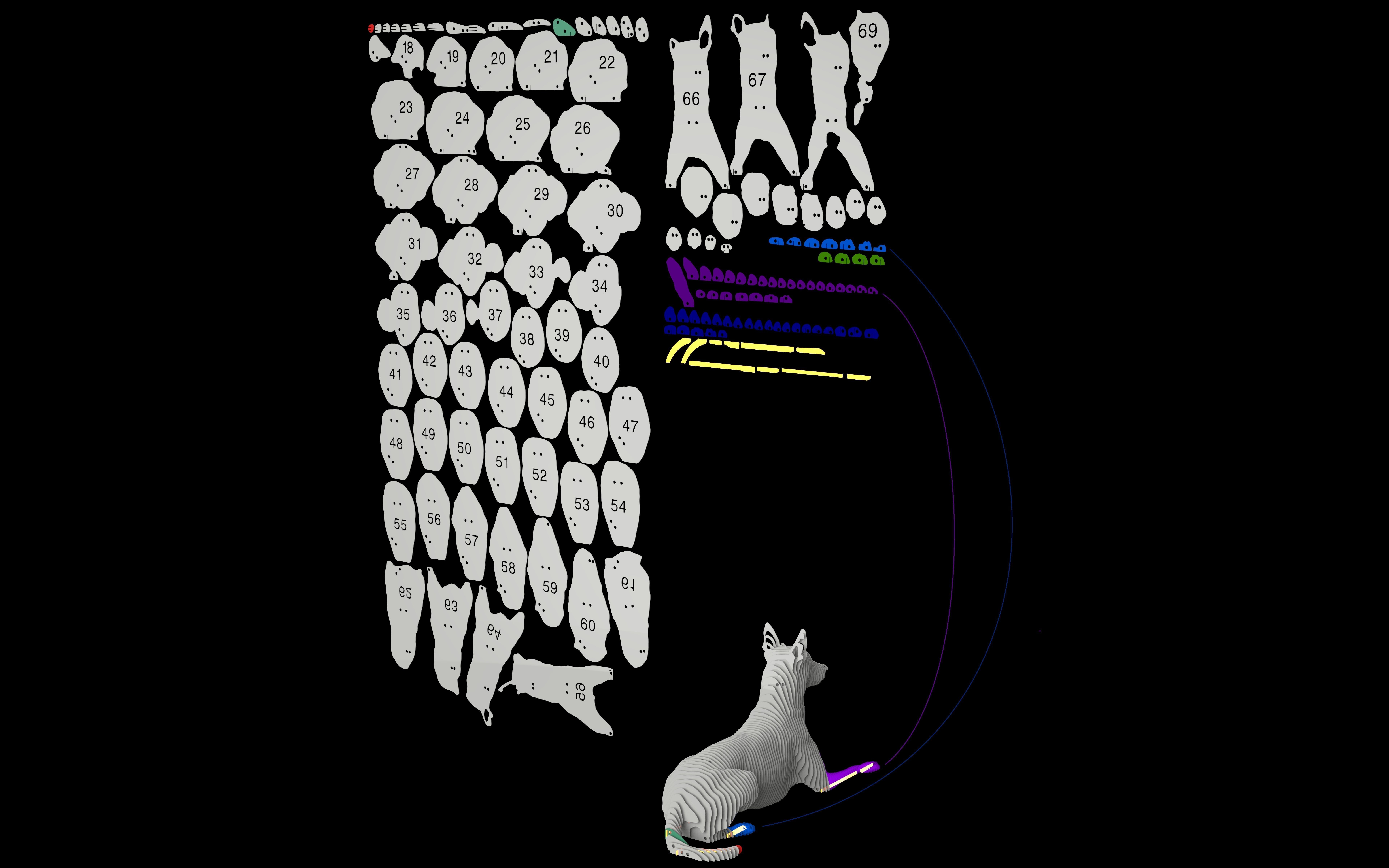 Dog statue 3D model_4