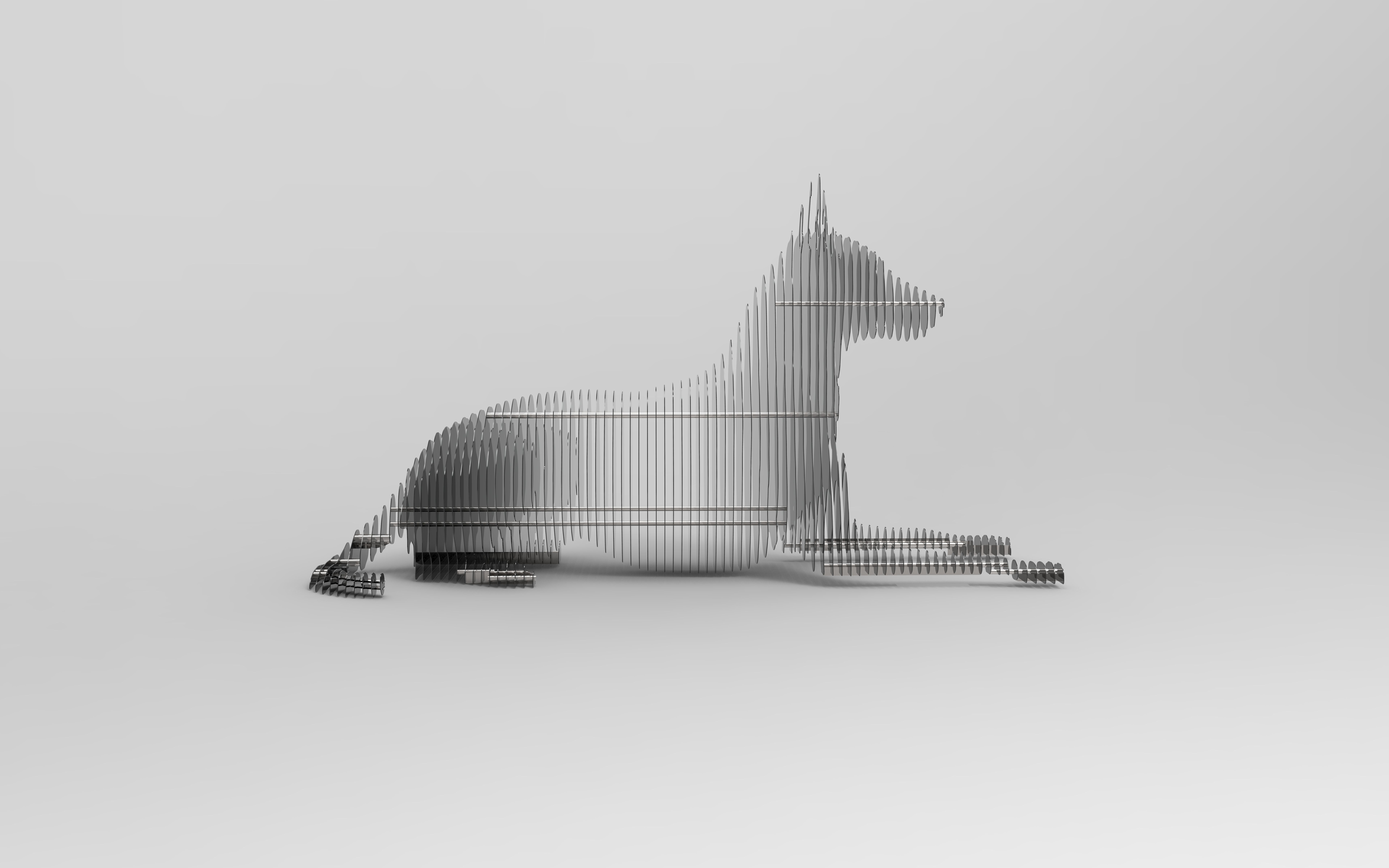 Dog statue 3D model_1