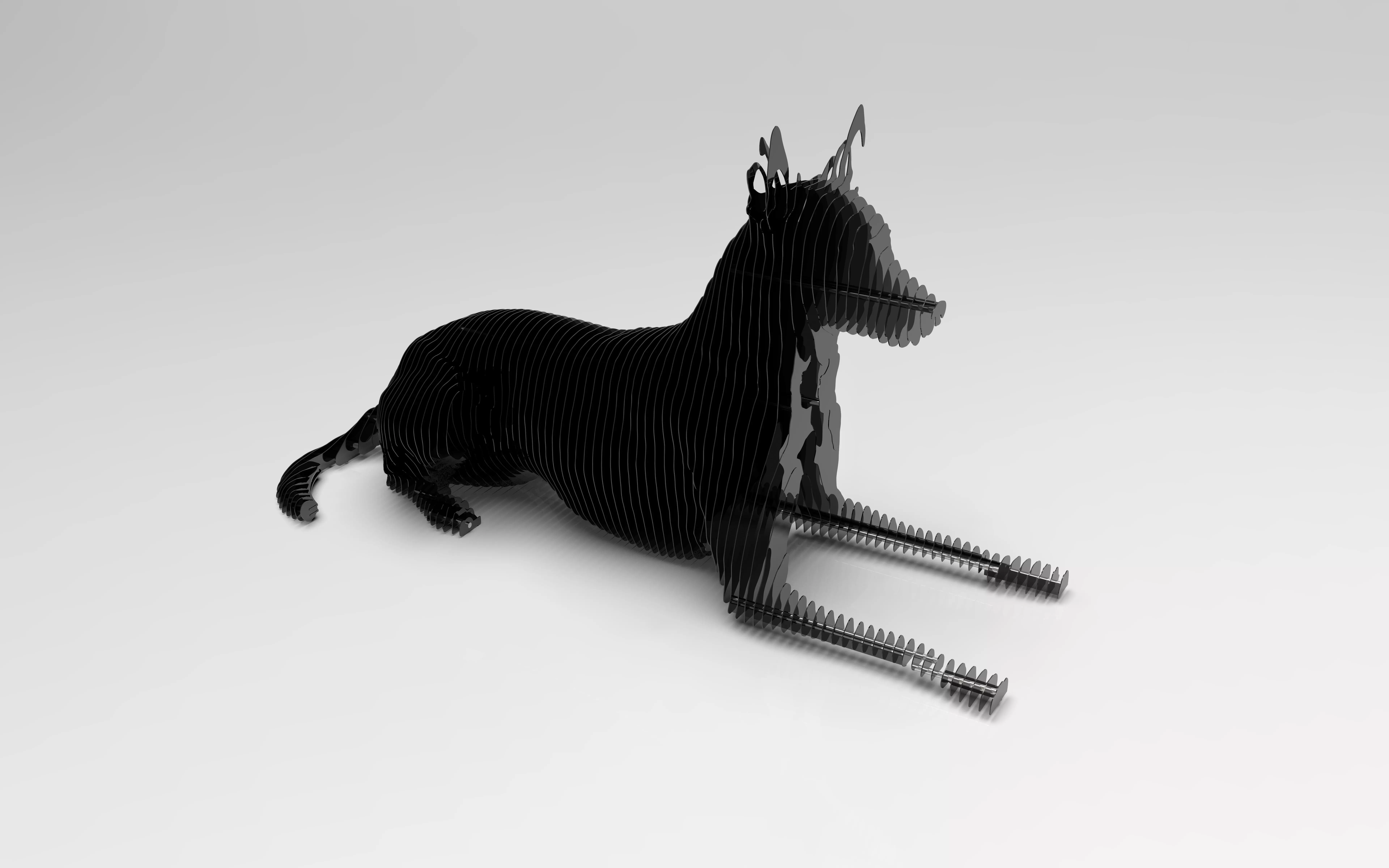 Dog statue 3D model_0