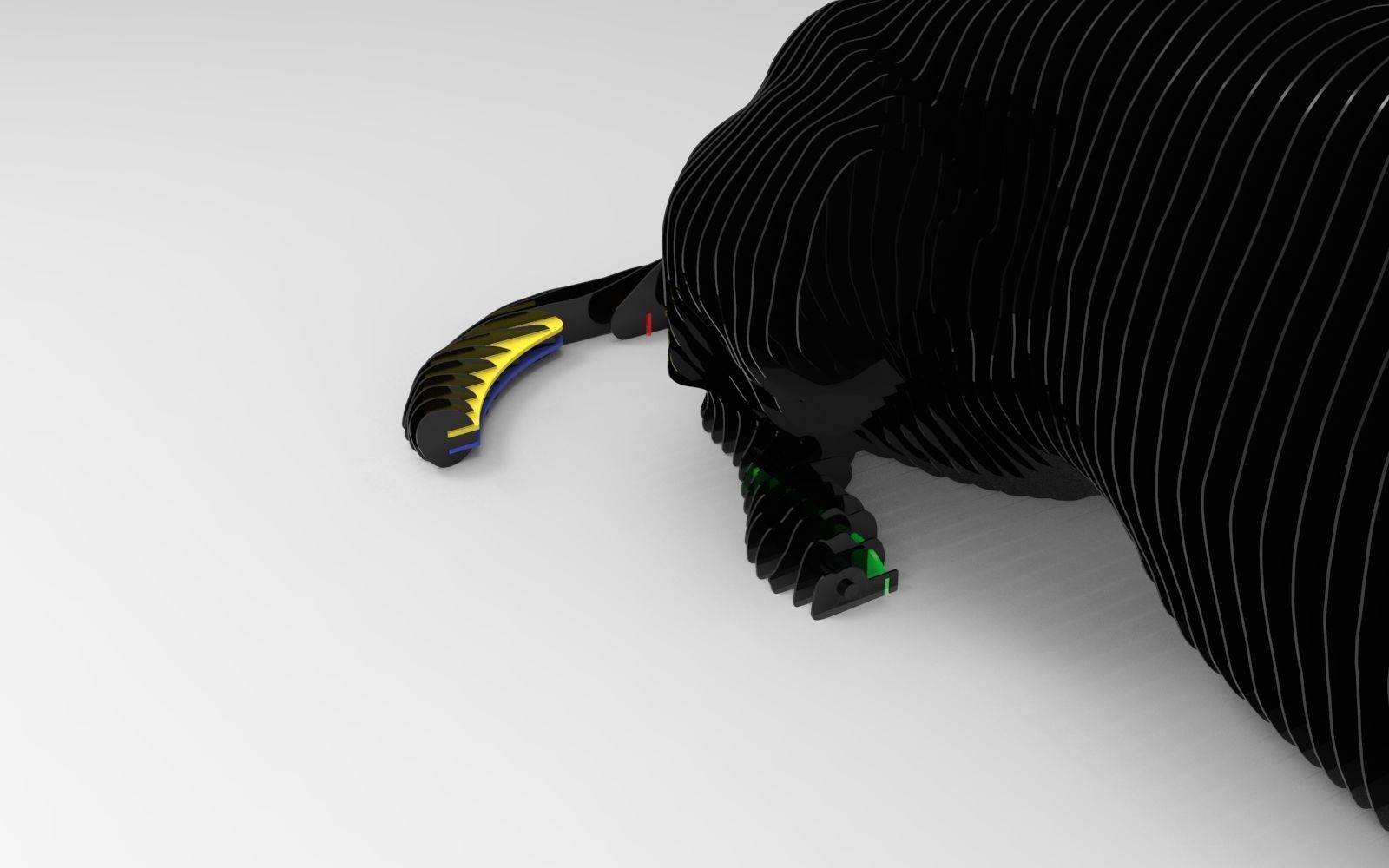 Dog statue 3D model_2