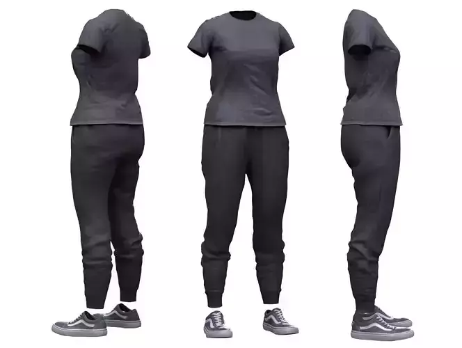 Female Sport Outfit 3 Low-poly 3D model