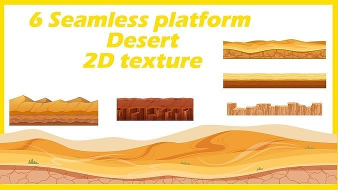 collection of 2D Cartoony Seamless Desert Sahara Textures Texture