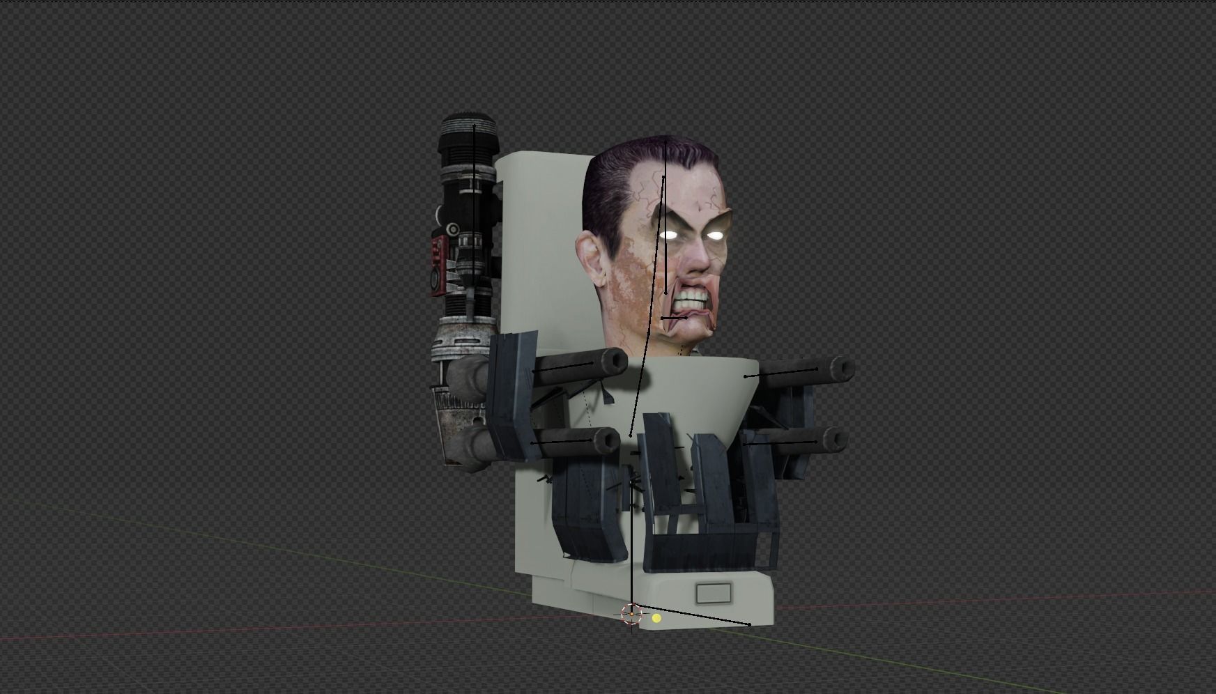 Broken G-man Skibidi Toilet Low-poly 3D model_3