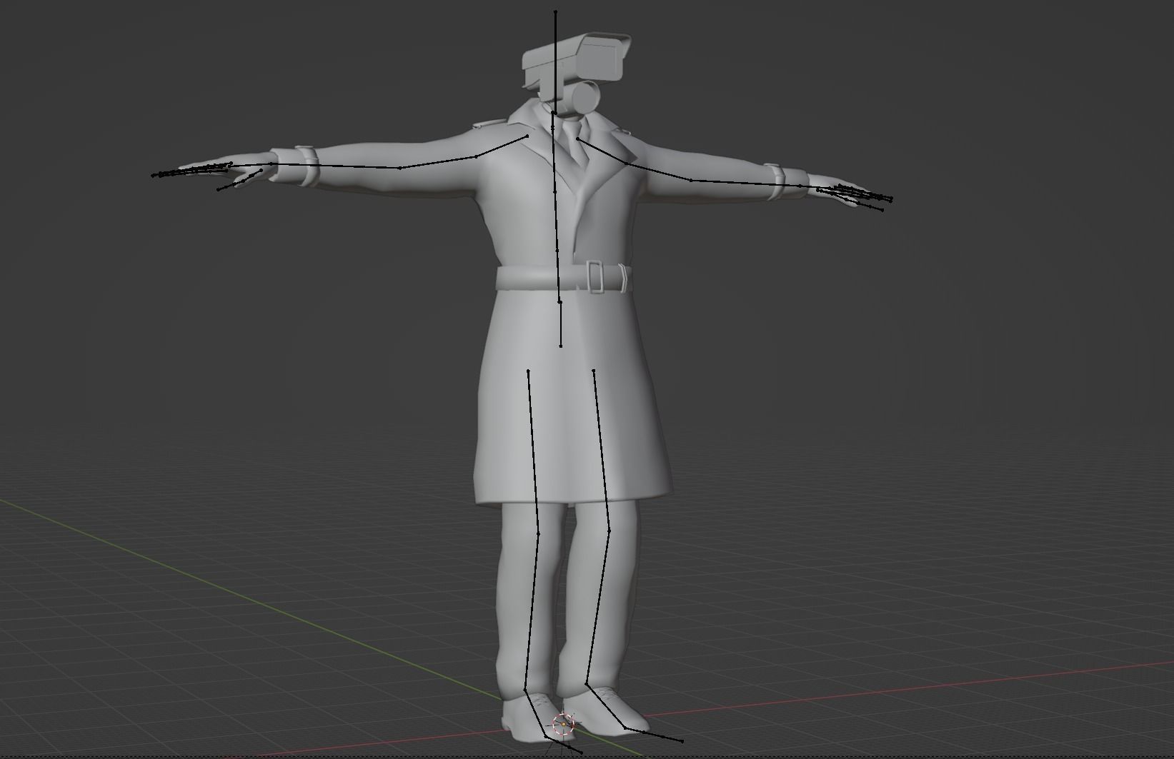 Camera Man Low-poly 3D model_4