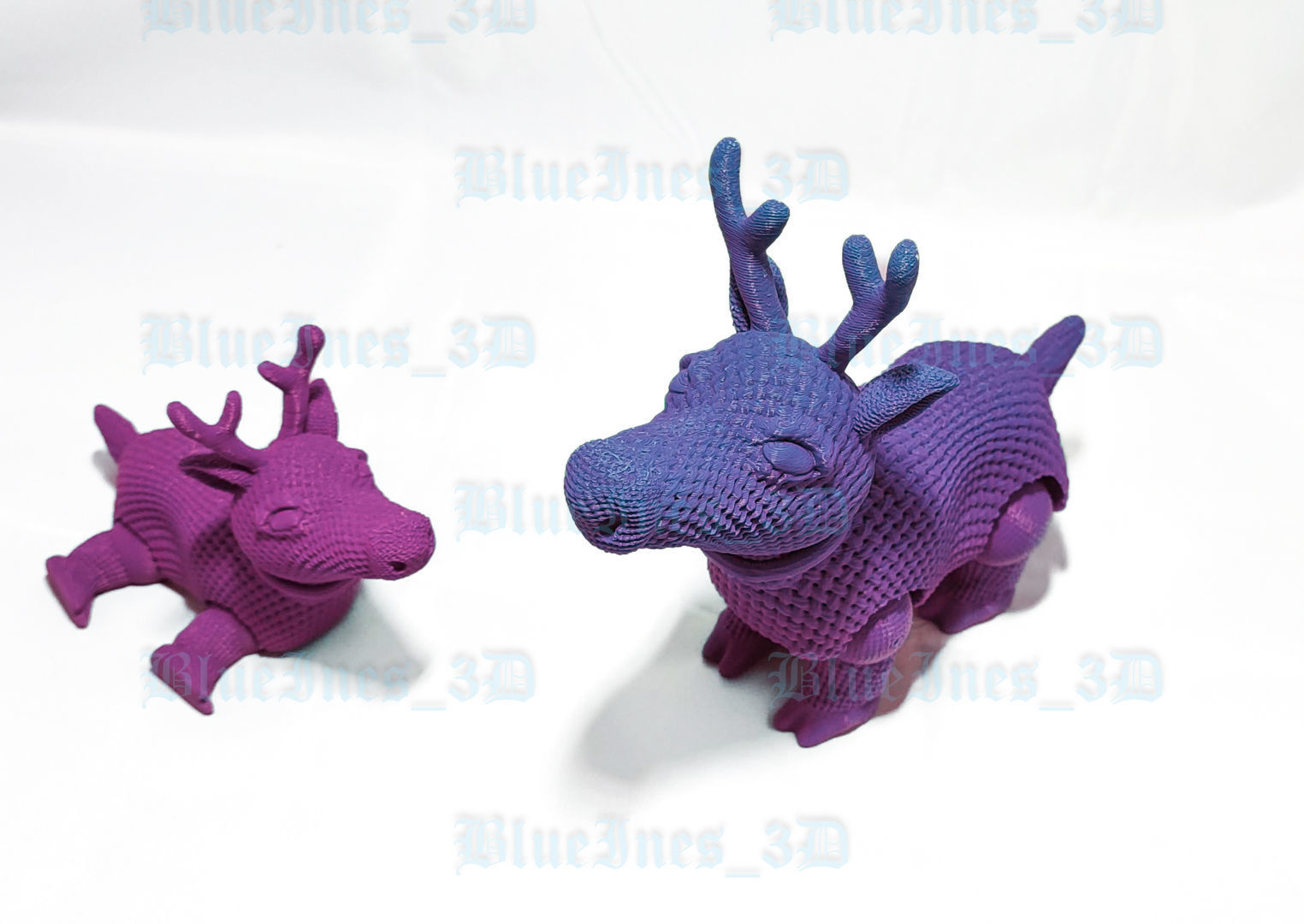 Crochet Articulated Reindeer Easy to Print 3D print model_1