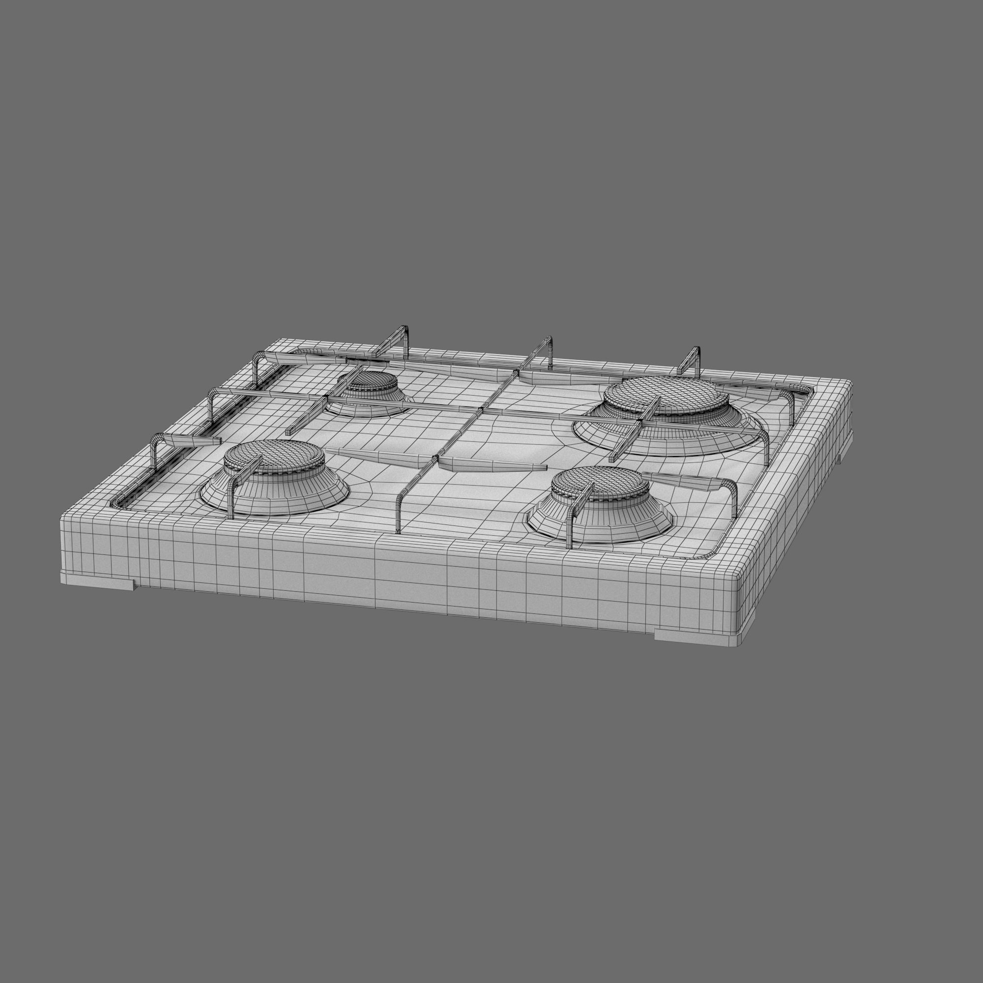 Cooktop Stove top Classic 3D Model Low-poly 3D model_38