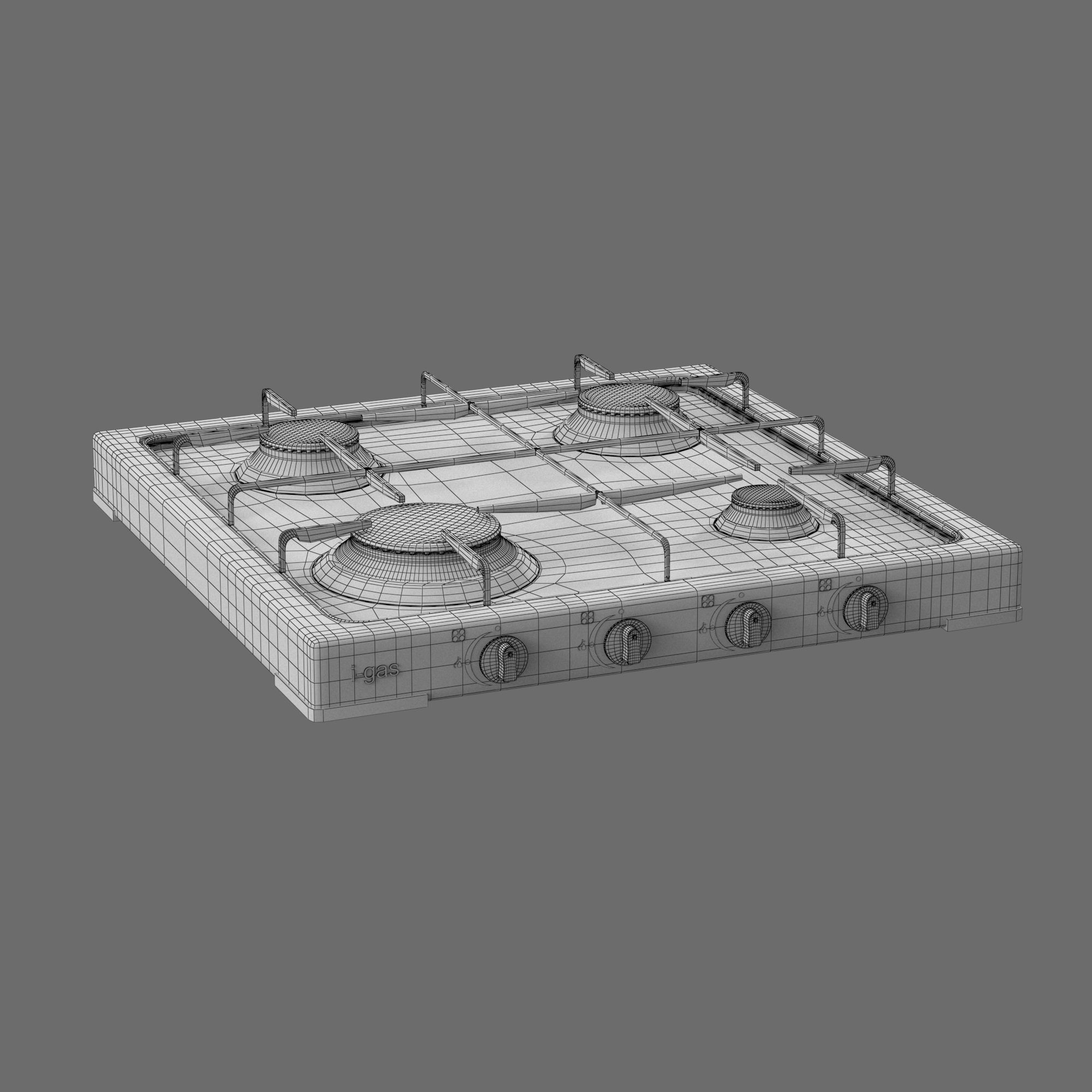 Cooktop Stove top Classic 3D Model Low-poly 3D model_28