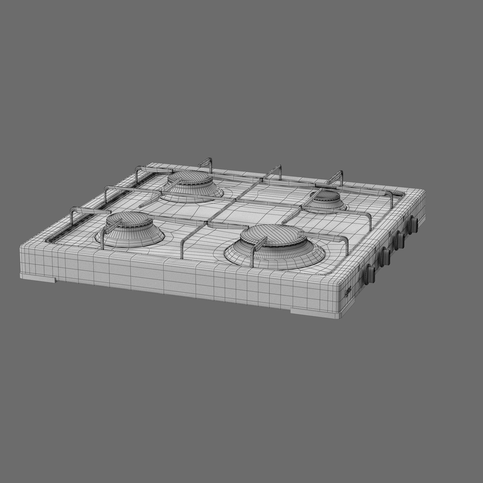 Cooktop Stove top Classic 3D Model Low-poly 3D model_42