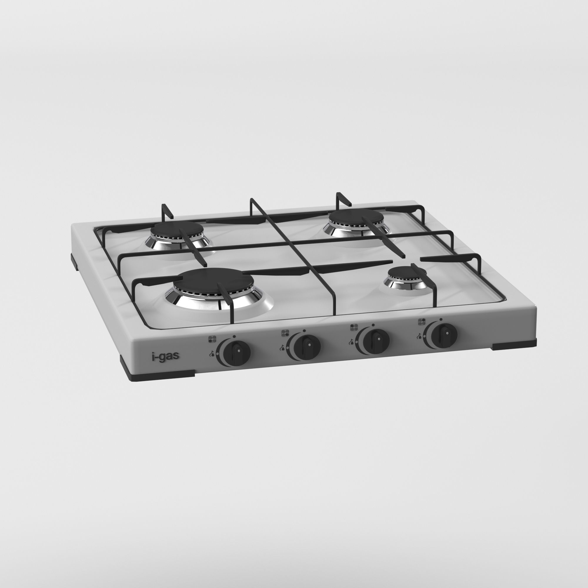 Cooktop Stove top Classic 3D Model Low-poly 3D model_9