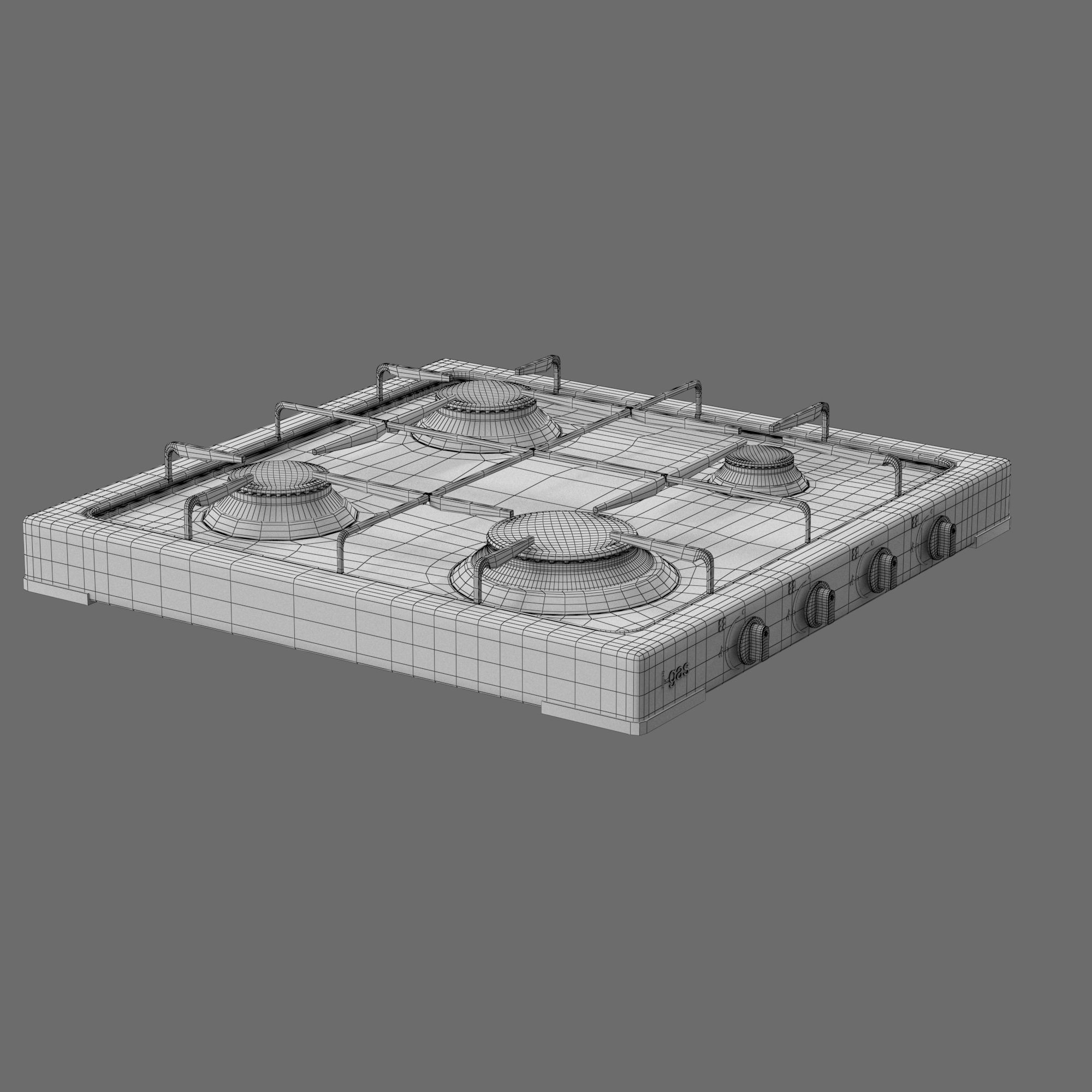Cooktop Stove top Classic 3D Model Low-poly 3D model_43