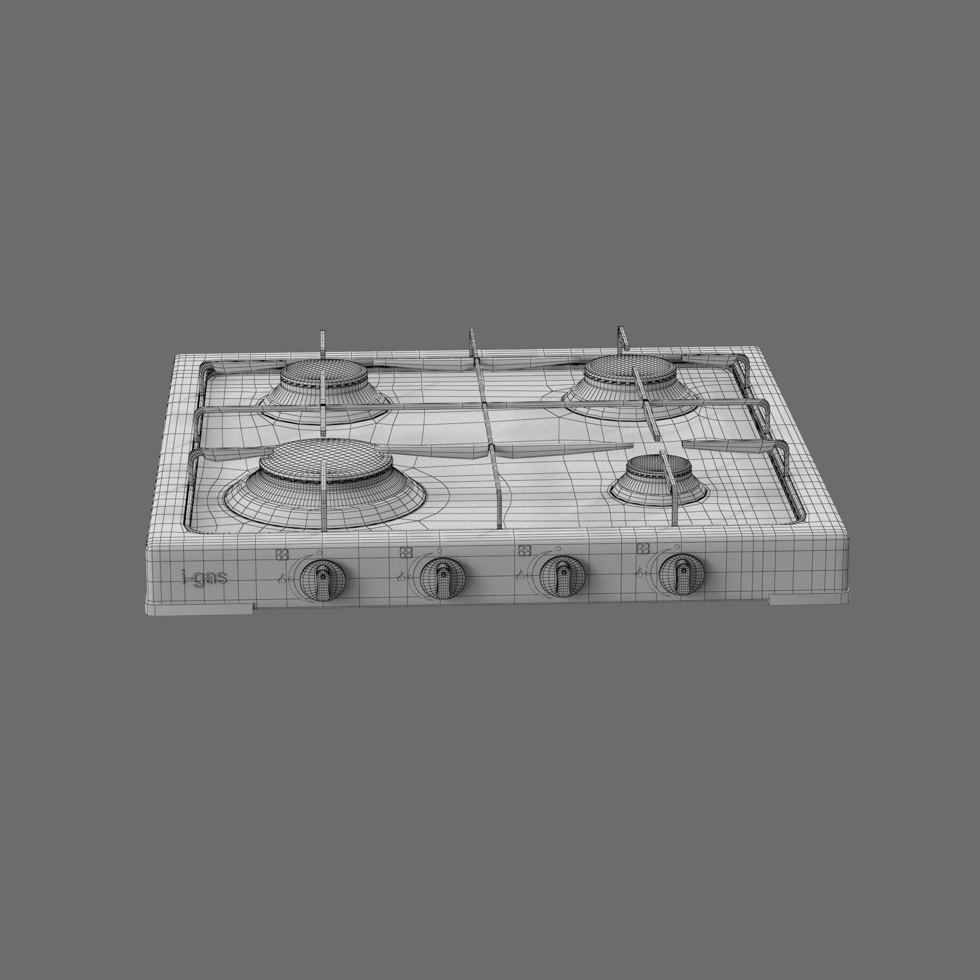 Cooktop Stove top Classic 3D Model Low-poly 3D model_35